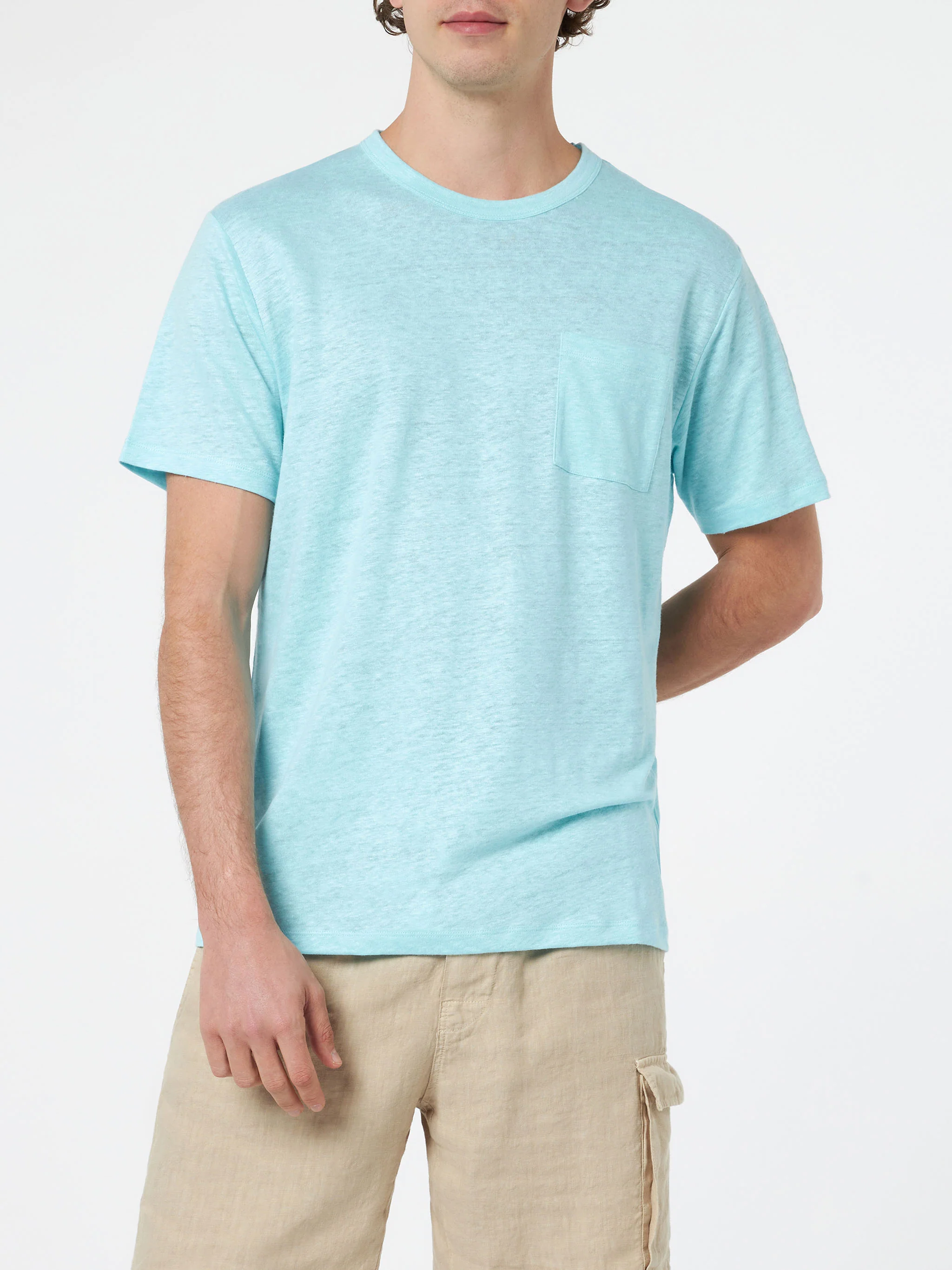 Ecstasea water green linen jersey t-shirt - Image 2