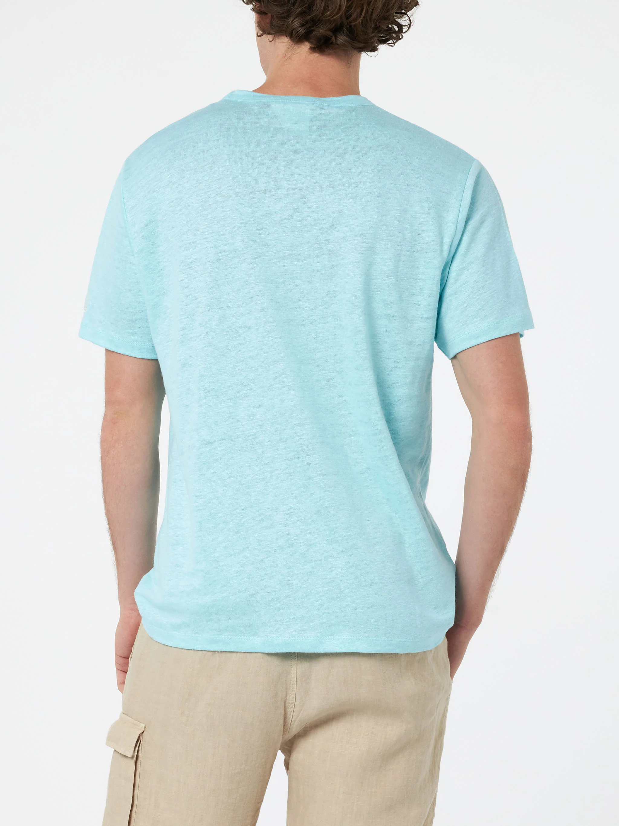 Ecstasea water green linen jersey t-shirt - Image 4