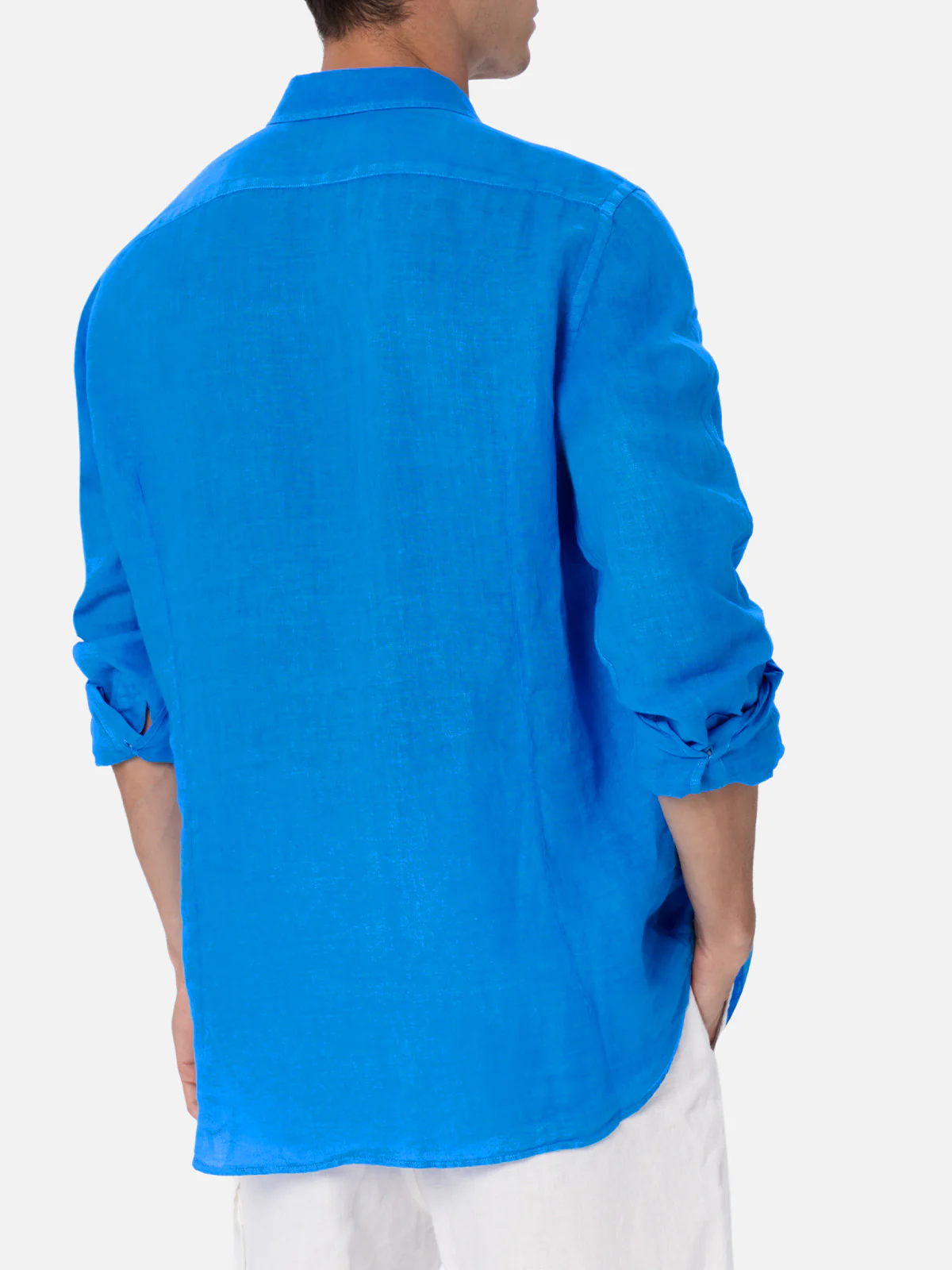 Pamplona watercolor bluette linen shirt - Image 3