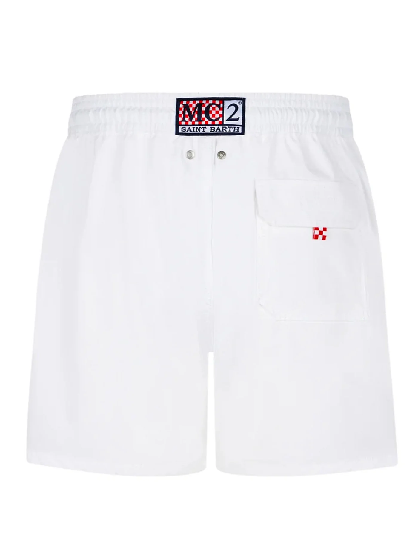 Comfort white swim shorts with contrast logo - Image 2
