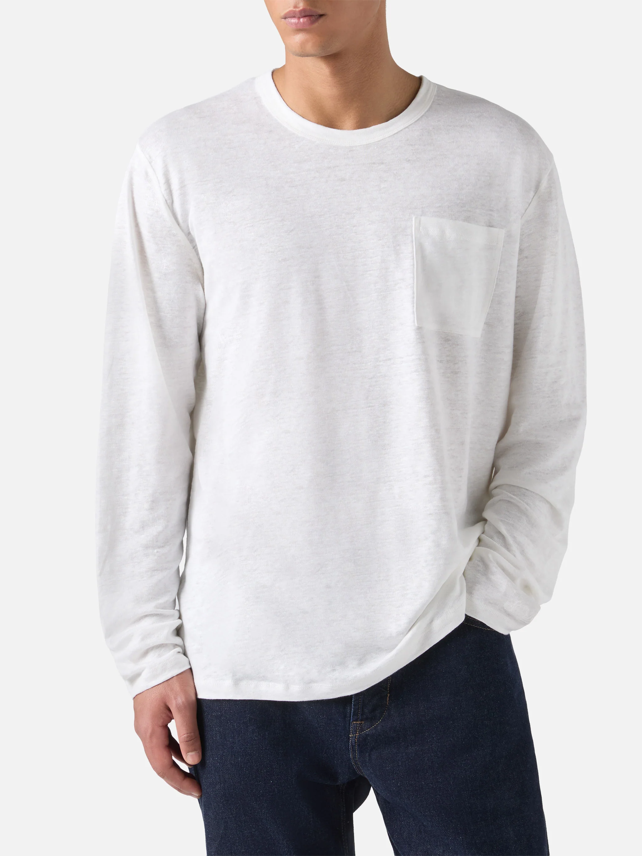 Ecstasea linen t-shirt in white solid color - Image 2
