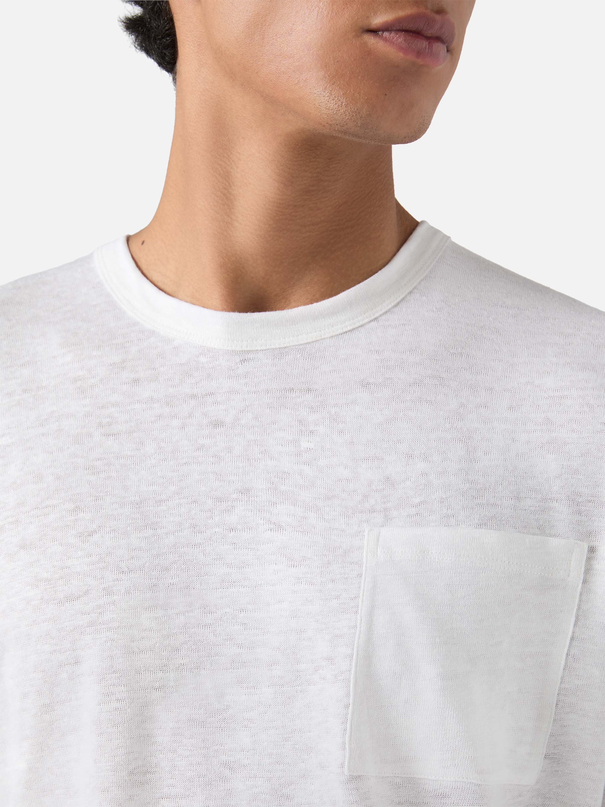 Ecstasea linen t-shirt in white solid color - Image 3
