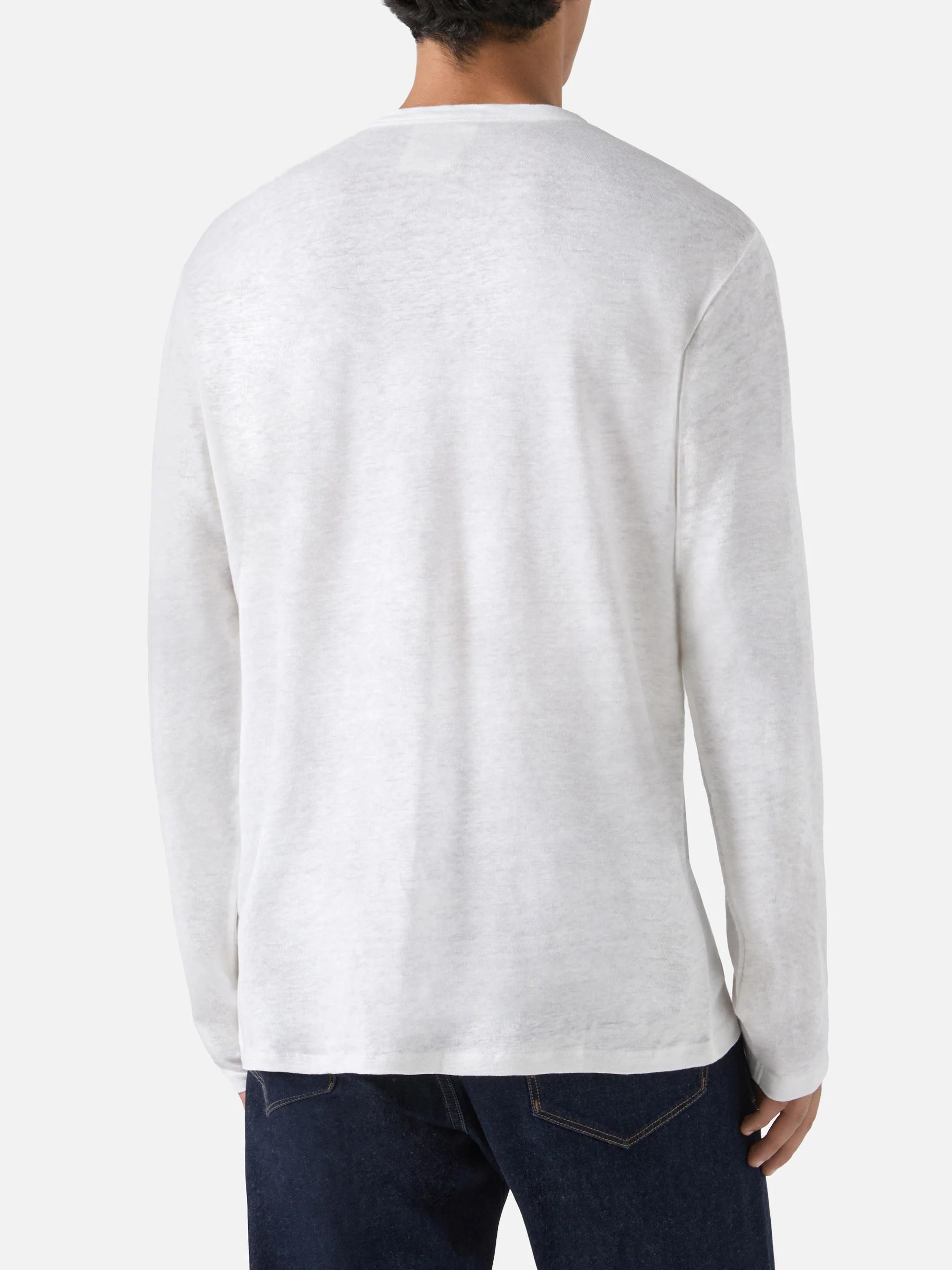 Ecstasea linen t-shirt in white solid color - Image 4