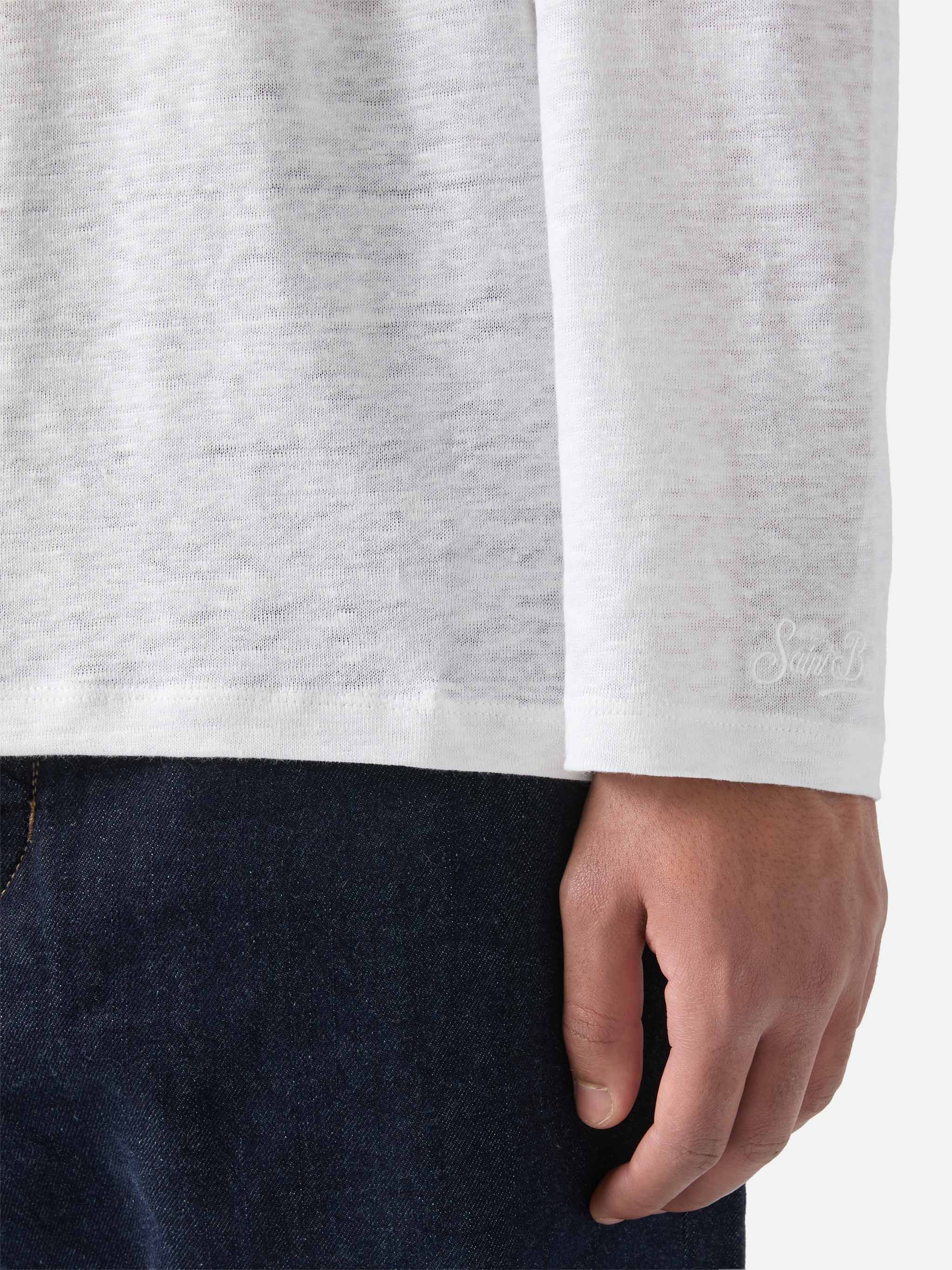 Ecstasea linen t-shirt in white solid color - Image 5