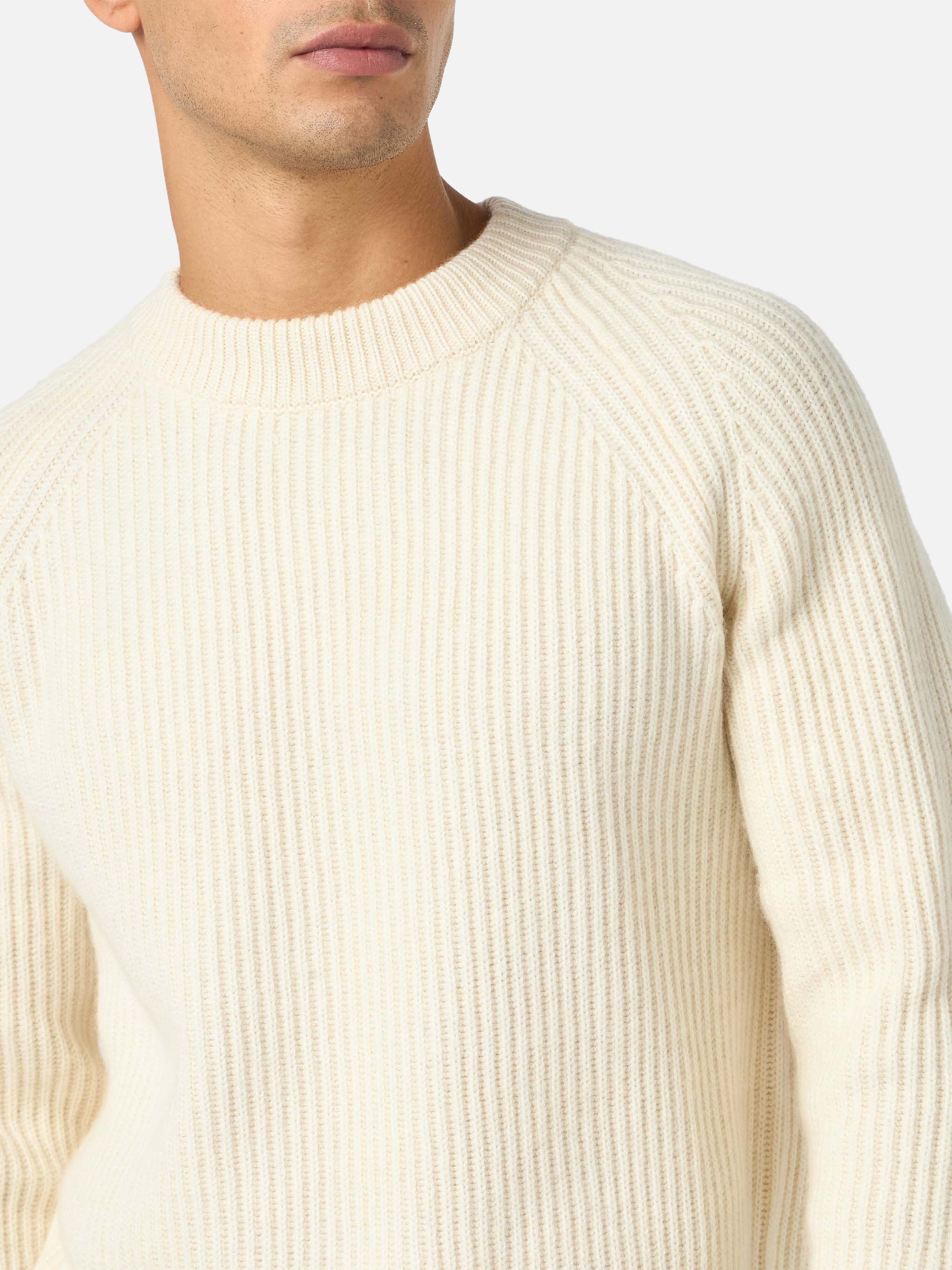 BLENDED CASHMERE white ribbed sweater Marine - Image 2