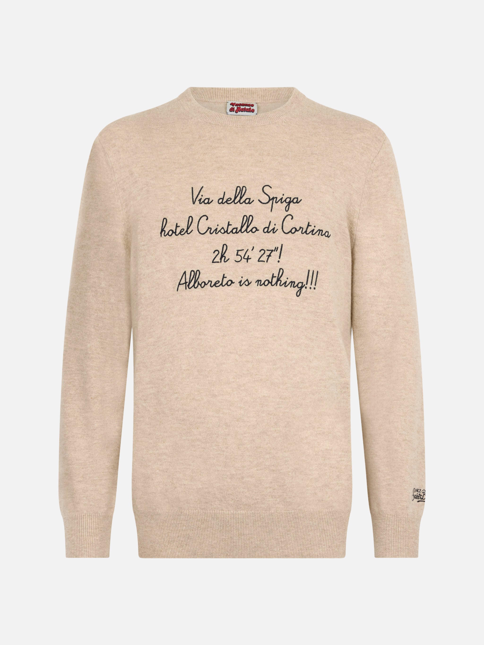 Crewneck Heron Light with Via della Spiga... embroidery | VACANZE DI NATALE SPECIAL EDITION - Image 4