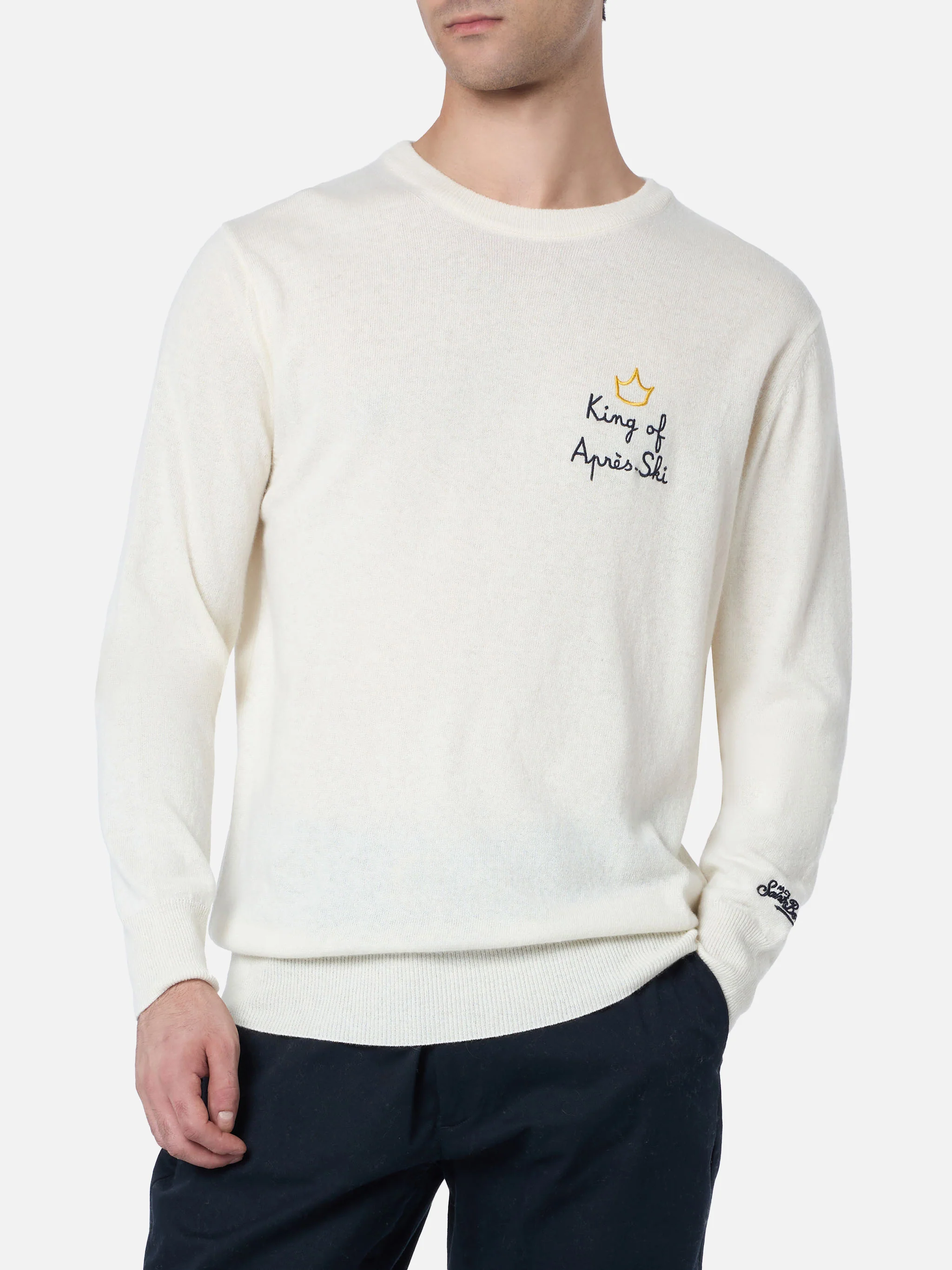 Crewneck sweater Heron with King of apres ski embroidery - Image 2