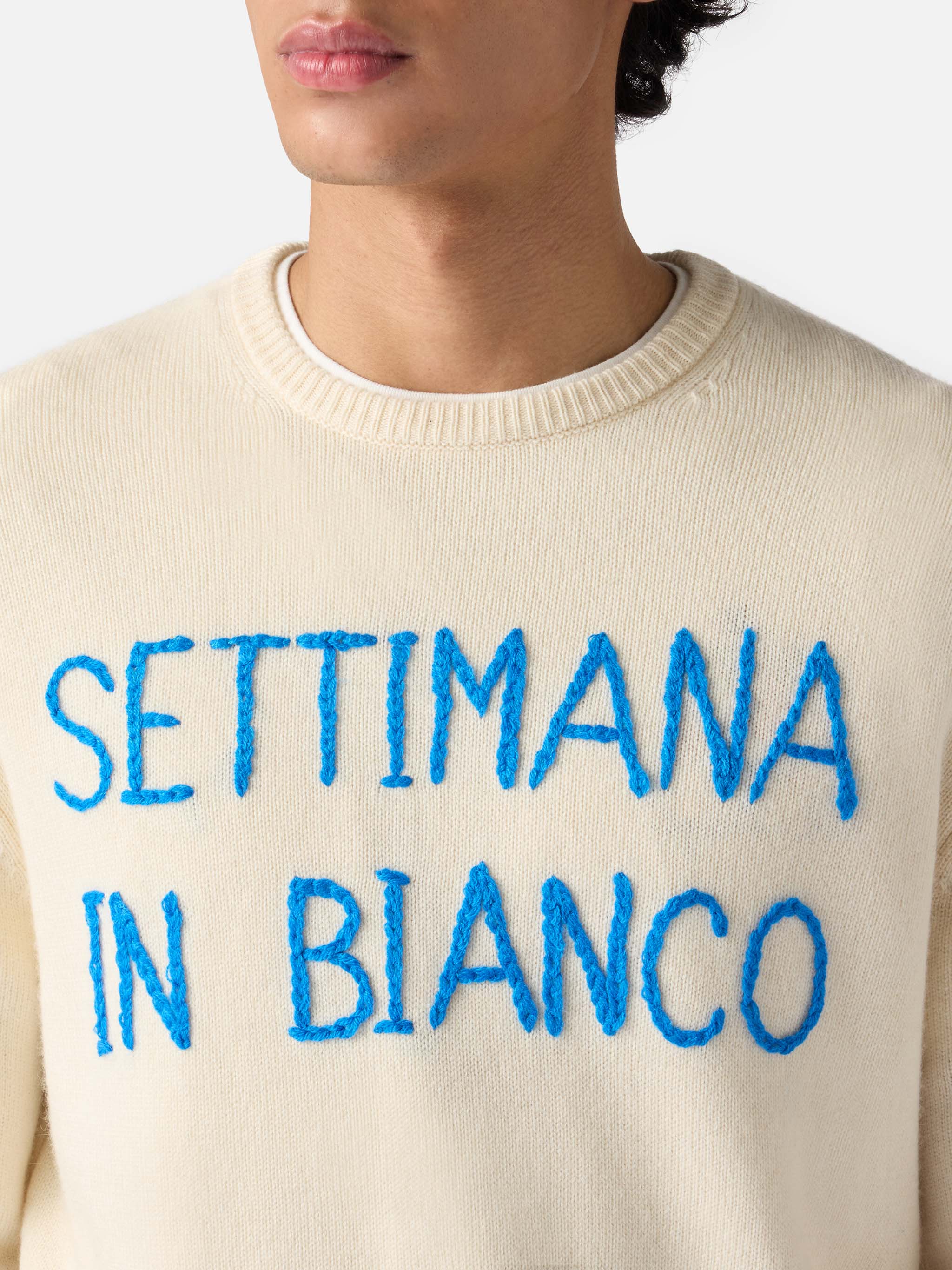 Heron Settimana in bianco embroidered sweater - Image 2