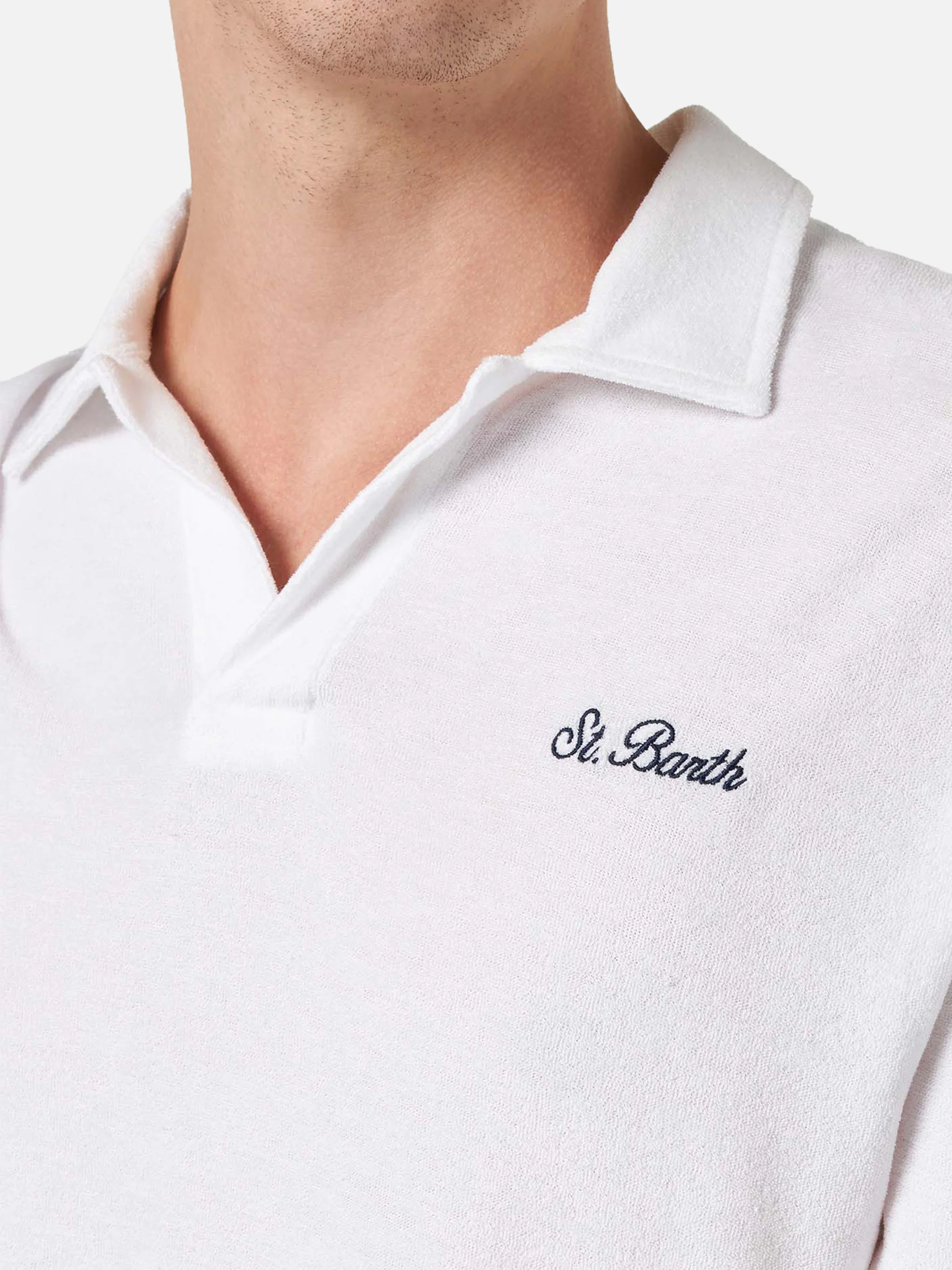 Jeremy white terry polo shirt - Image 2