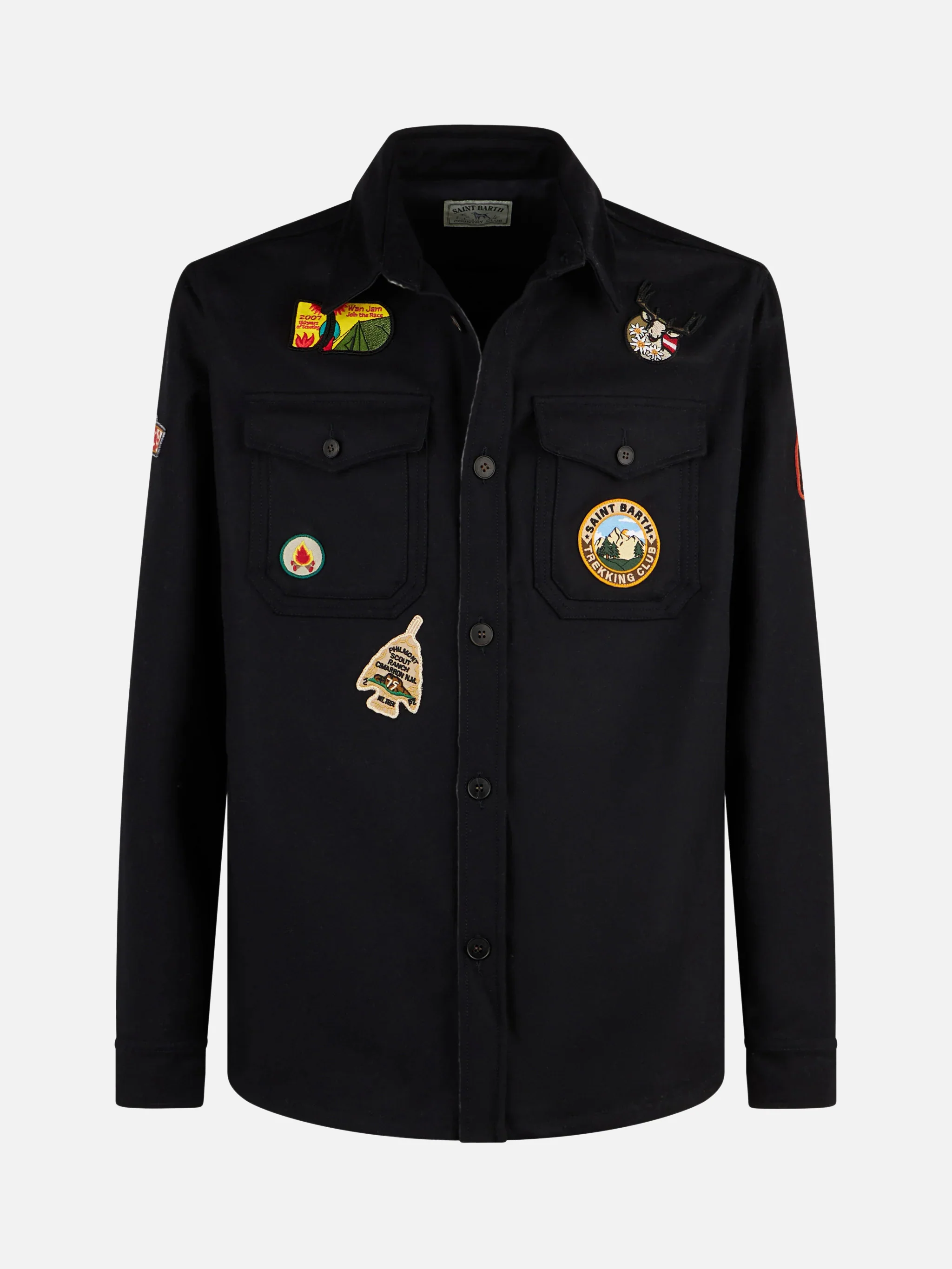 Burton blue blended wool overshirt with patches - Image 4