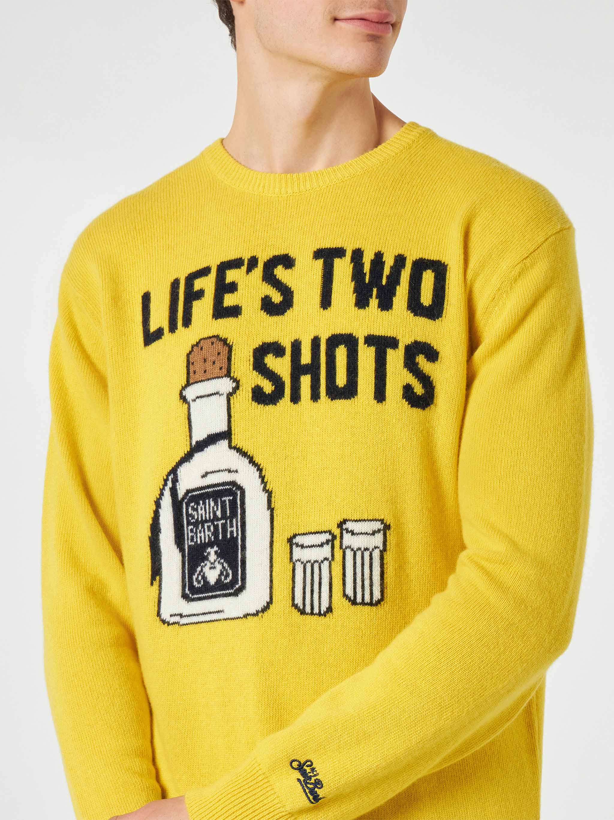 Crewneck sweater Heron with Life's two shots jacquard - Image 2