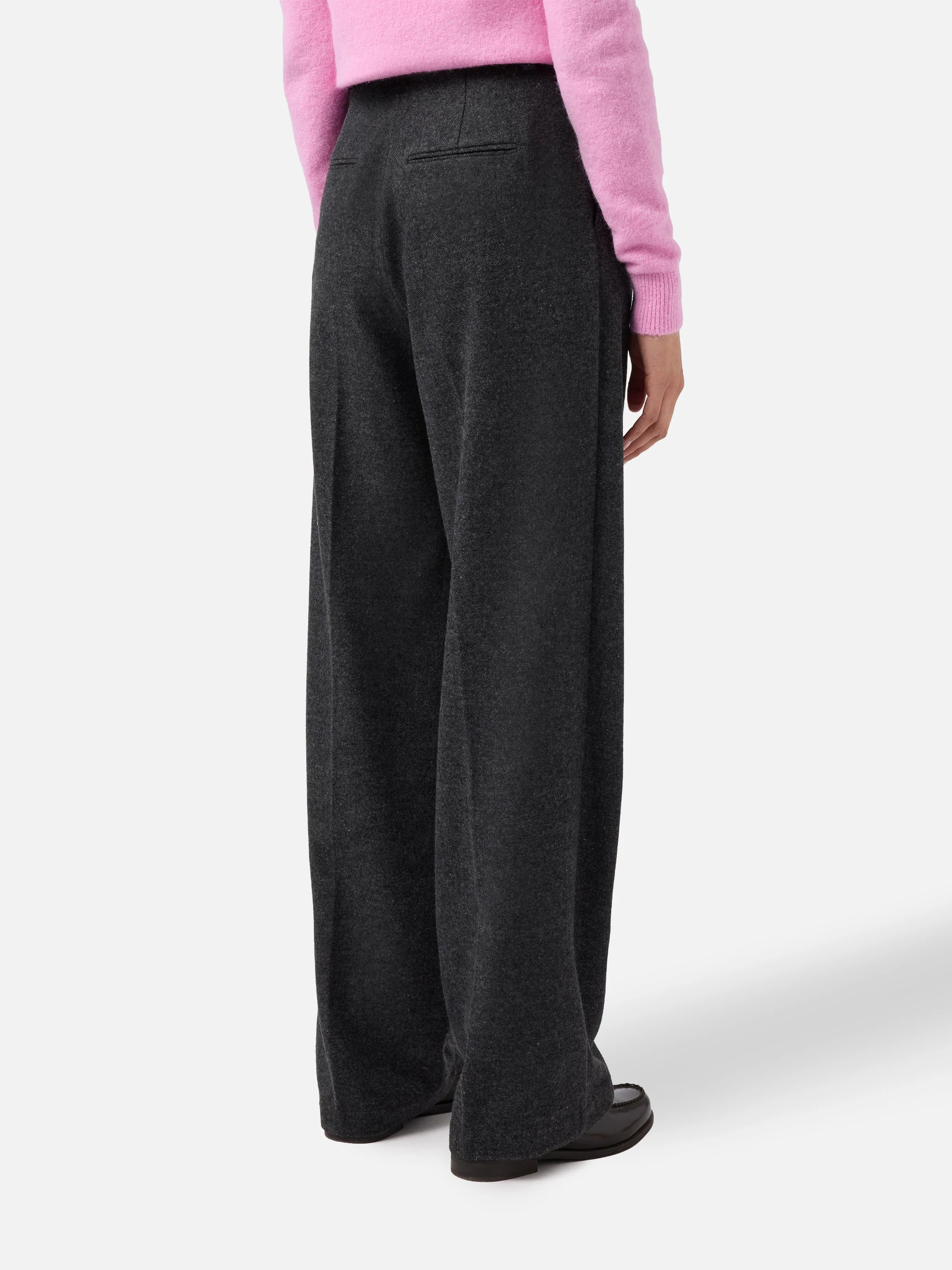 Marcel straight-leg trousers grey melange with pleats - Image 3