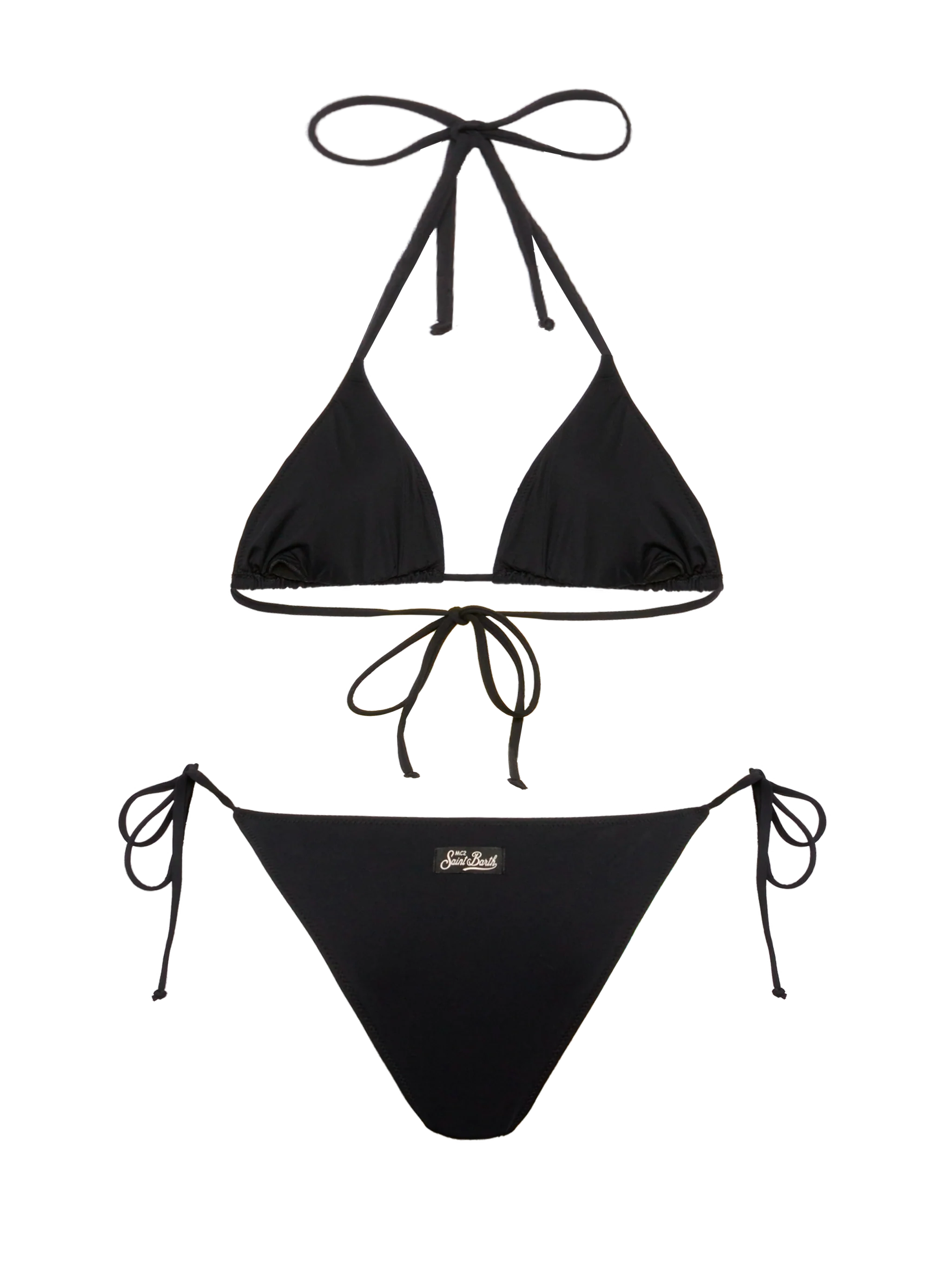 Black classic triangle bikini Leah Marielle with striped rhinestone embellishment - Image 3