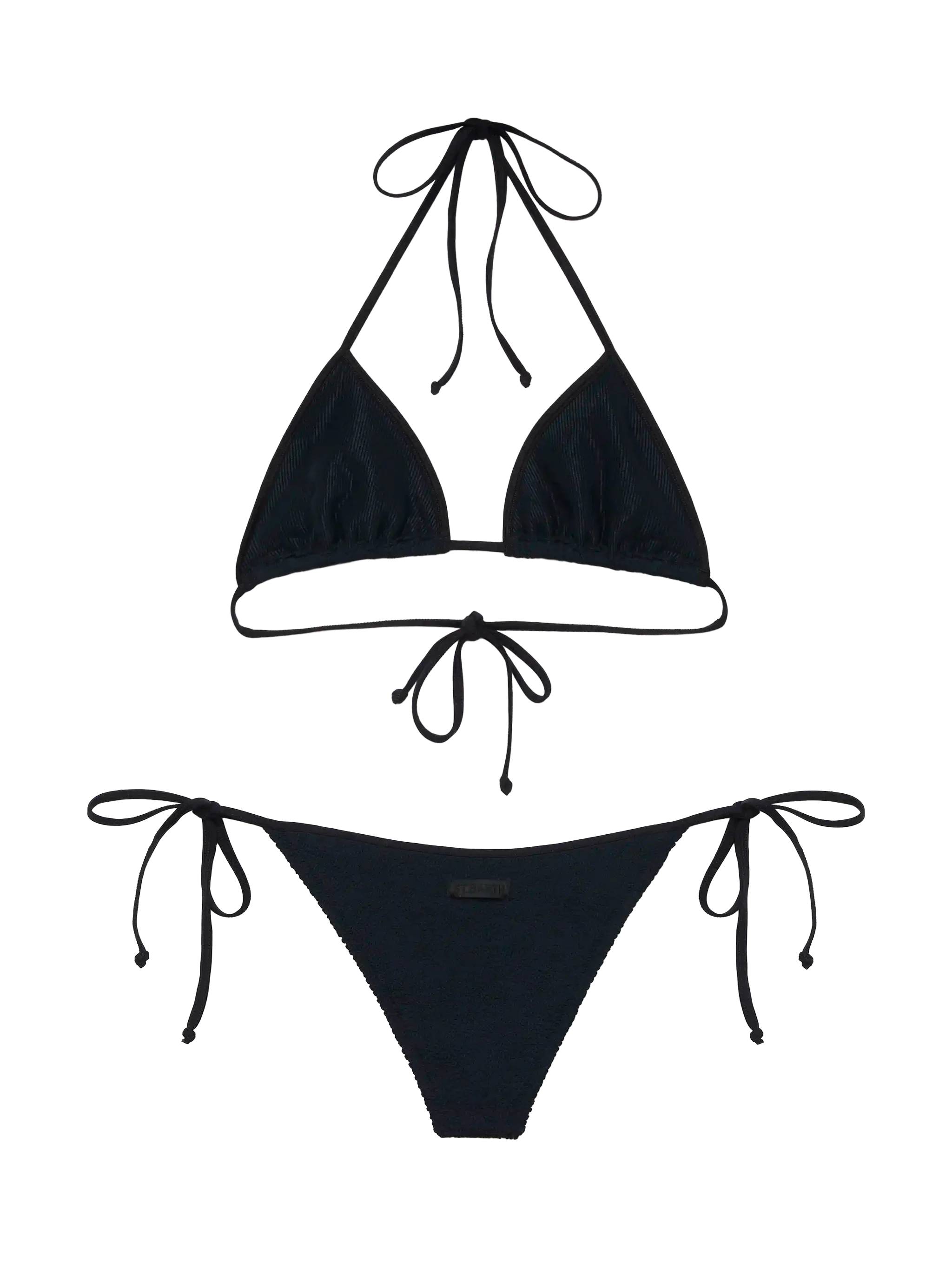 Classic triangle bikini in black crinkle Leah Marielle - Image 3