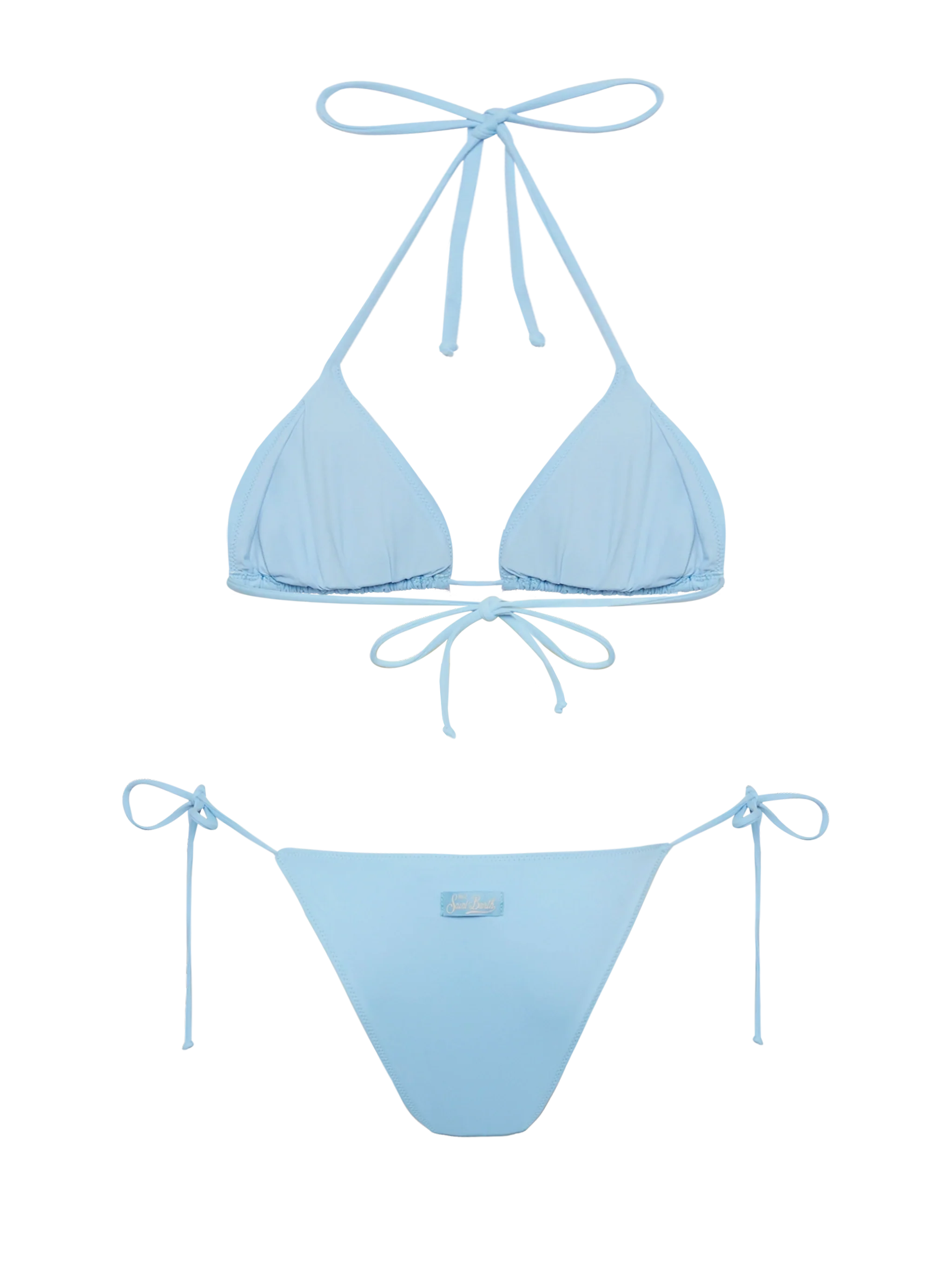 Light blue classic triangle bikini Leah Marielle with striped rhinestone embellishment - Image 3