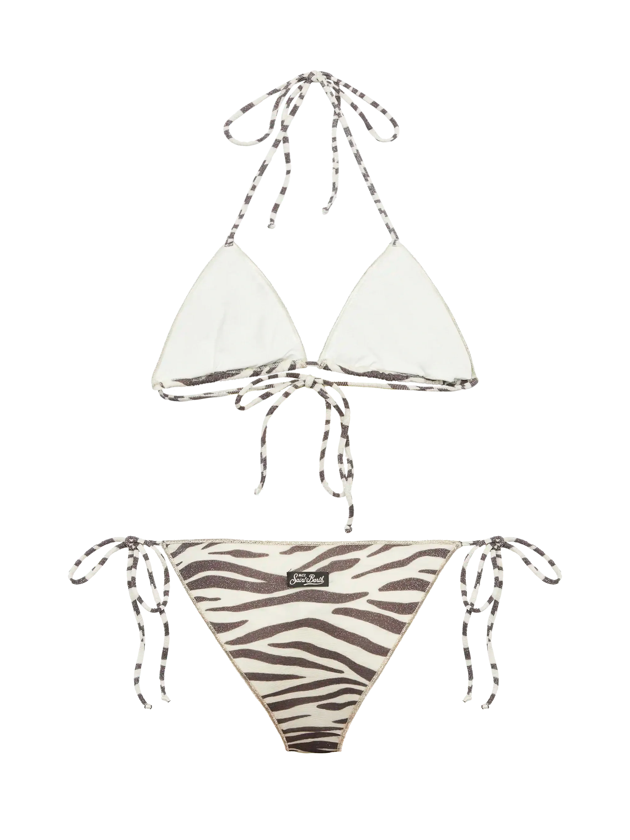 Lurex classic triangle bikini Leah Marielle with zebra print - Image 3