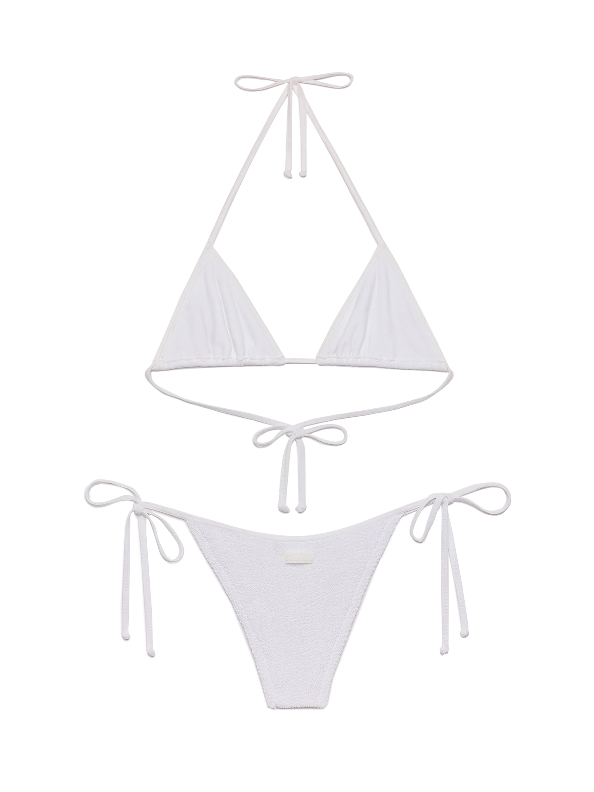 Classic triangle crinkle bikini Leah Marielle in white - Image 3
