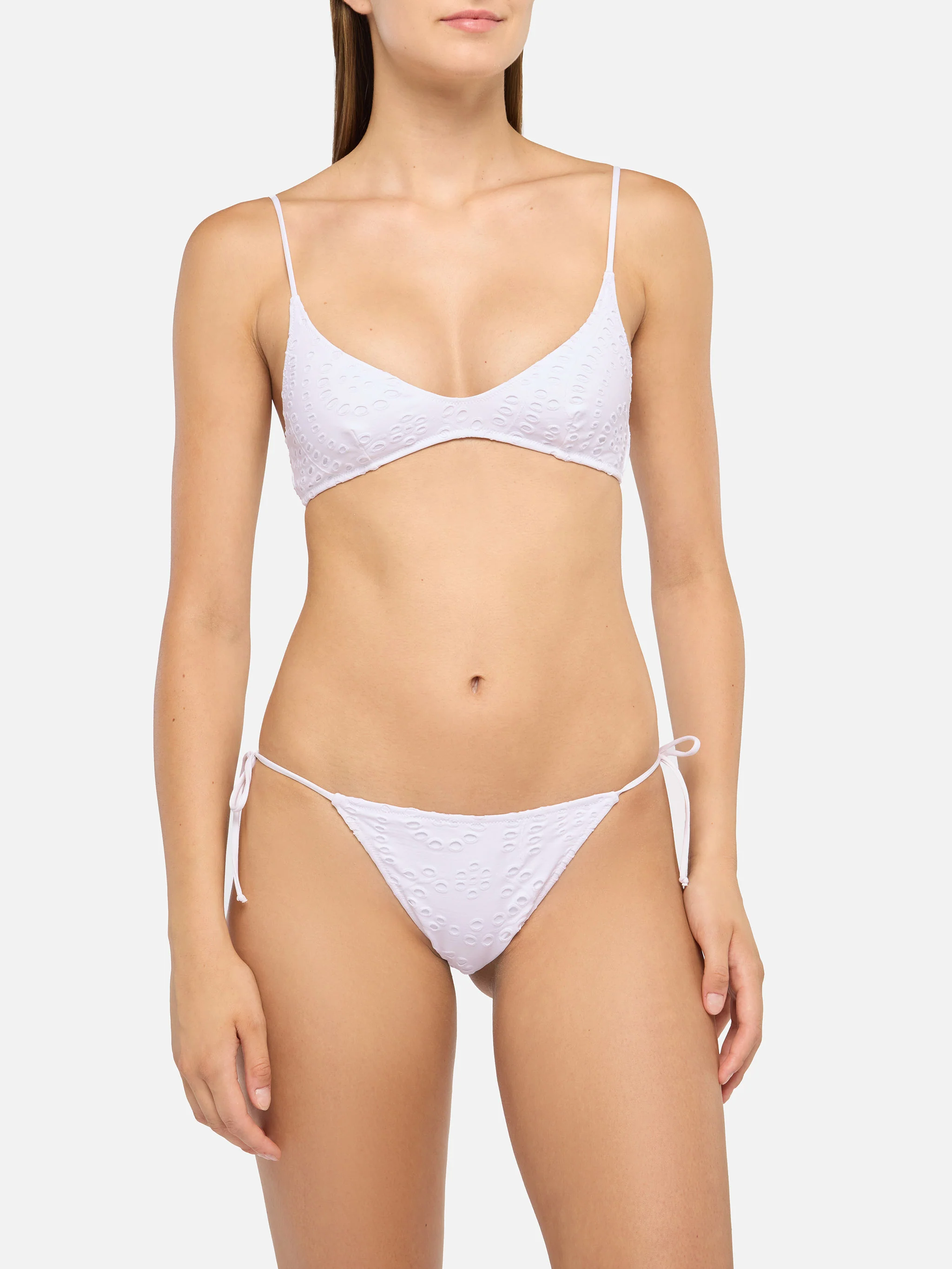 Paloma Marielle deep neck bralette bikini in white sangallo lace - Image 2