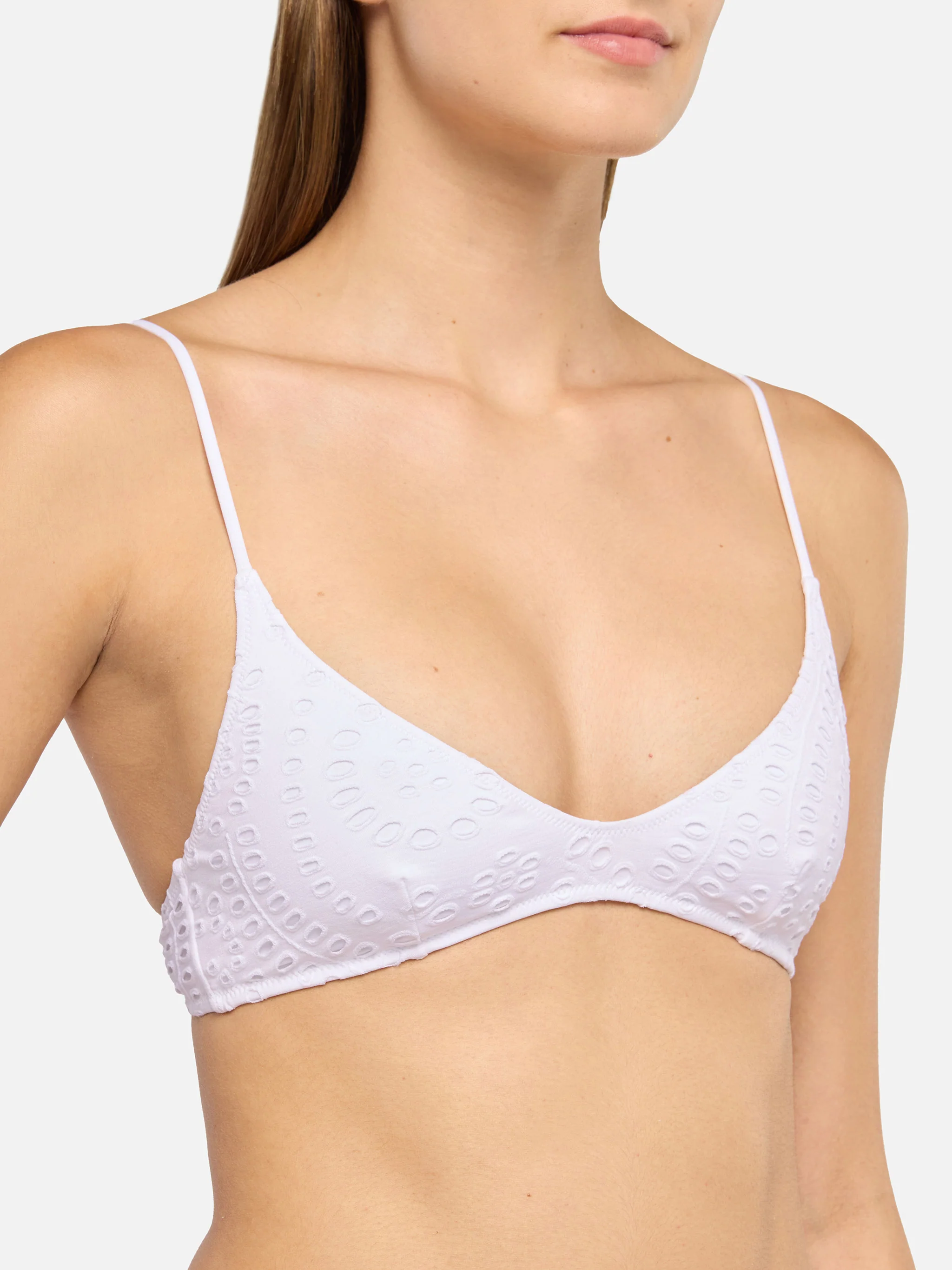 Paloma Marielle deep neck bralette bikini in white sangallo lace - Image 3