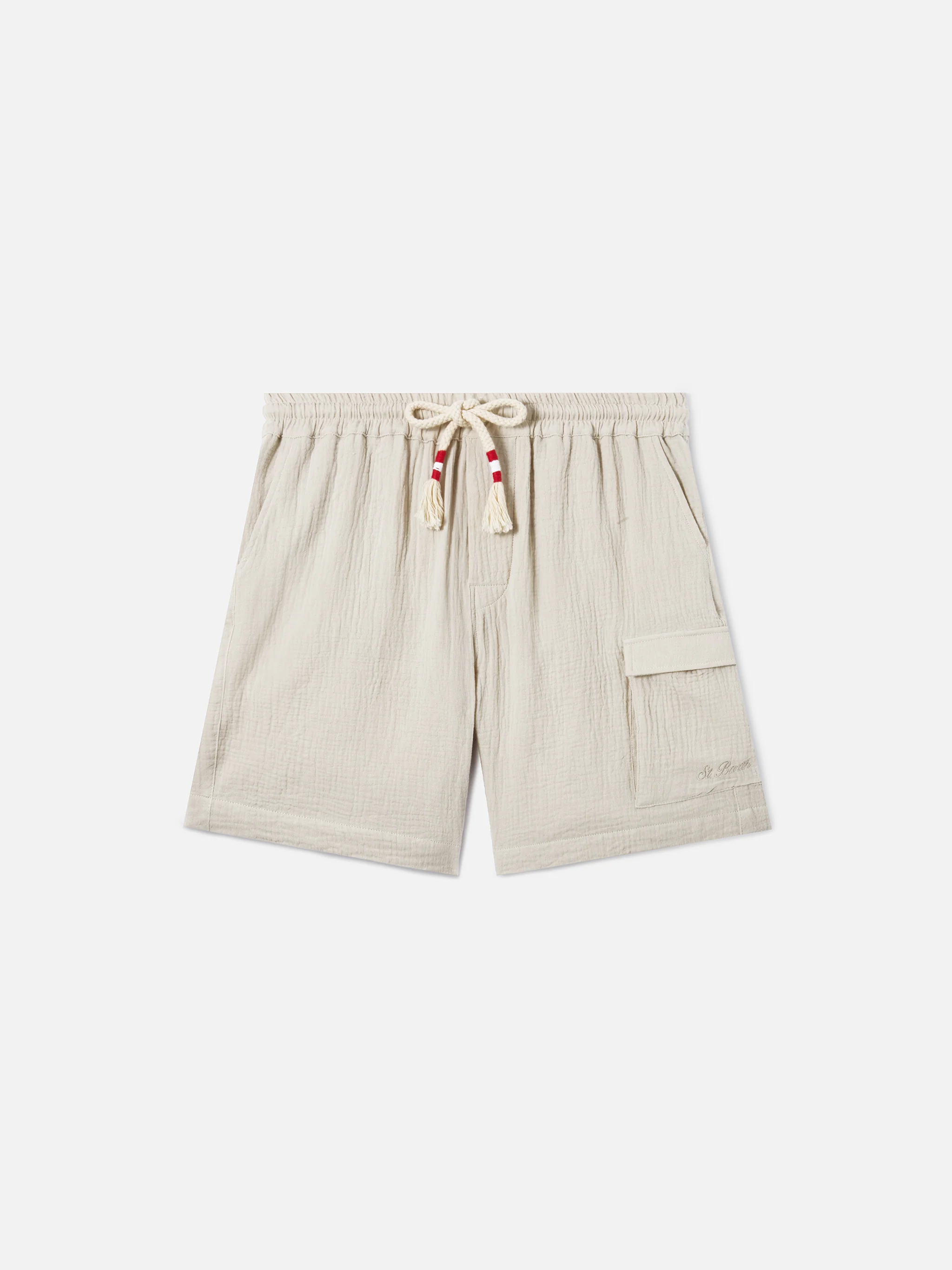 Marseille bermuda shorts in crinkled pure cotton gauze soft beige - Image 4