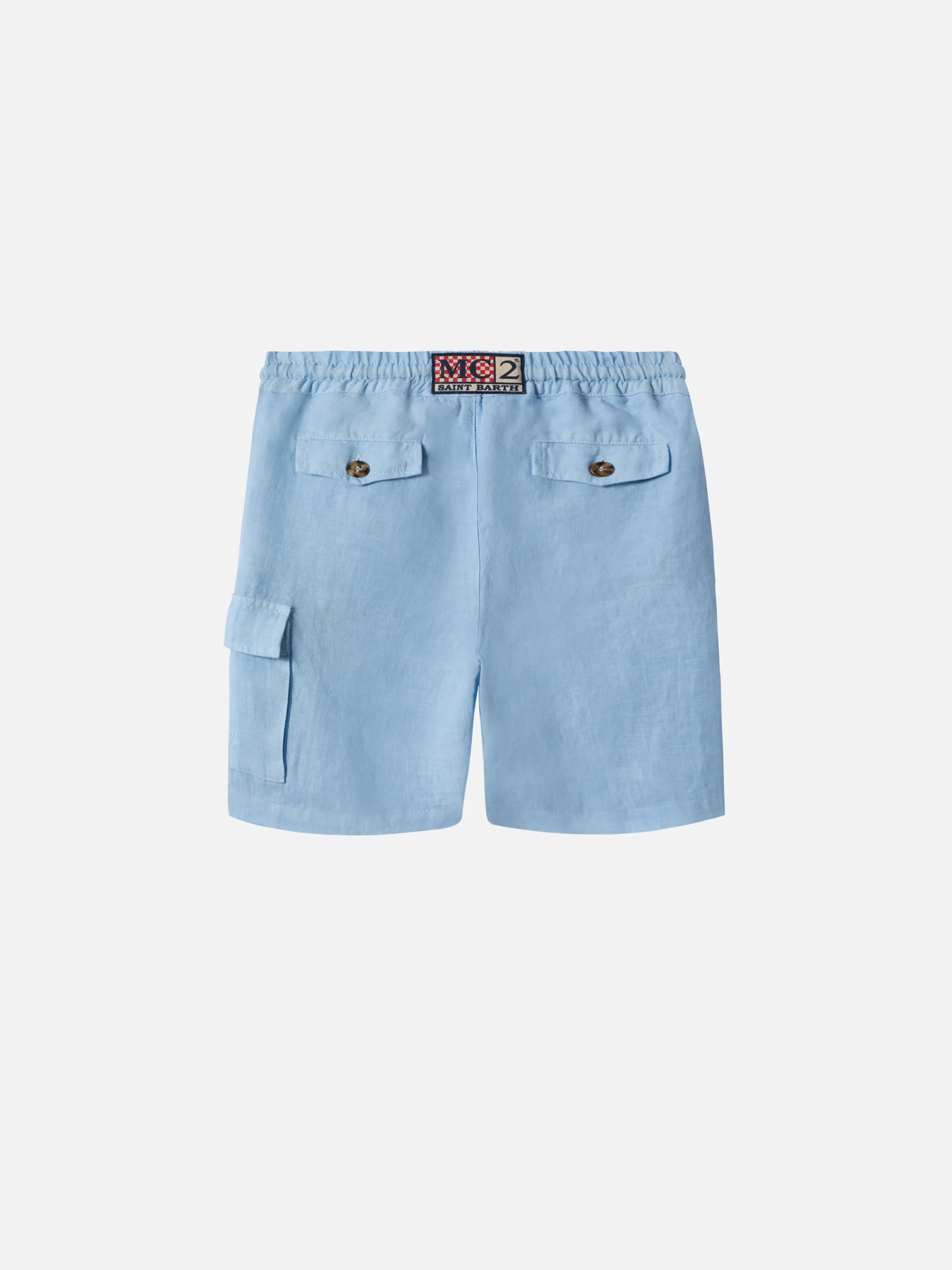 Light blue Marseille Jr shorts in linen - Image 3