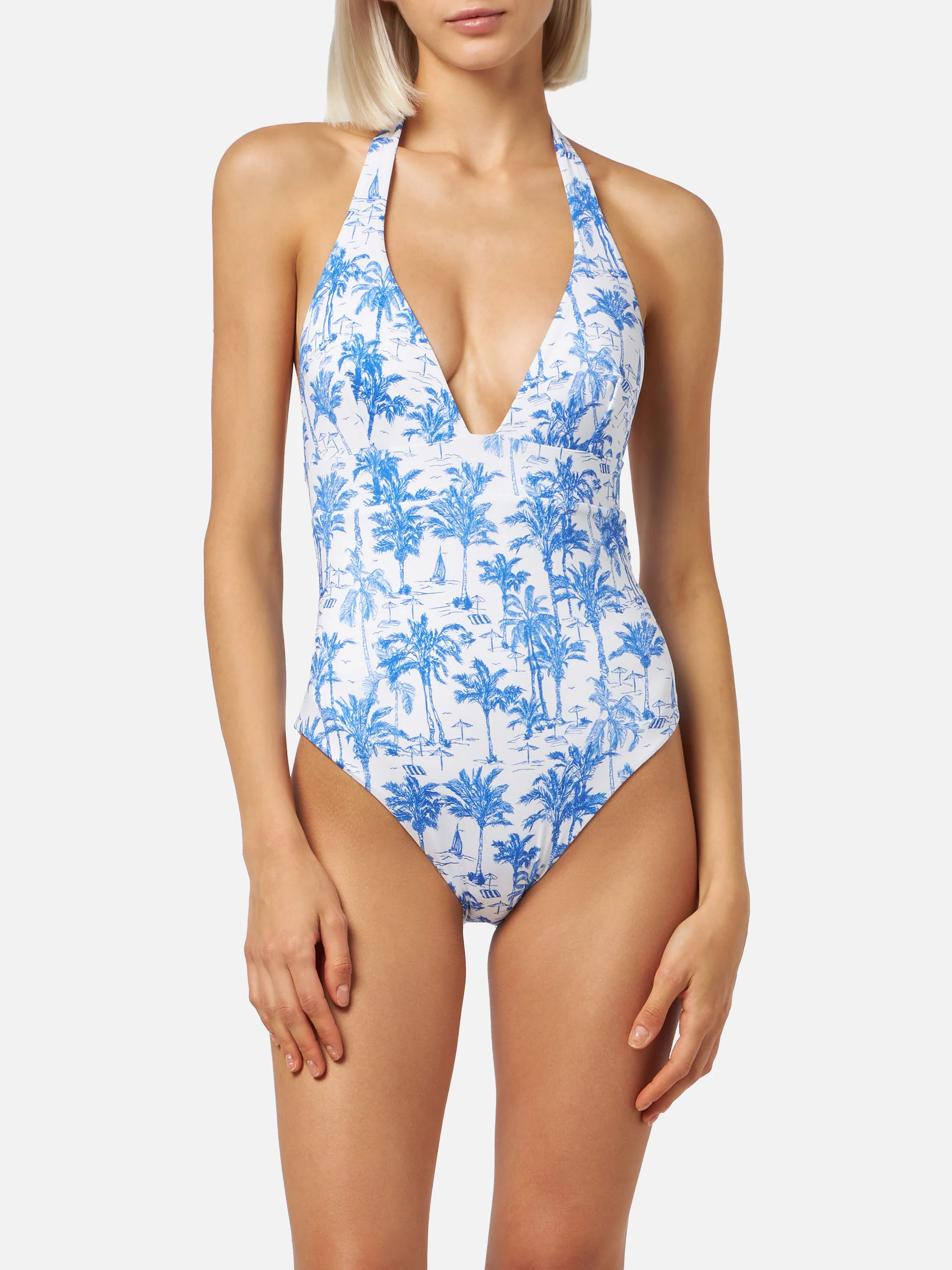Marylin one-piece swimsuit with toile de jouy print - Image 2