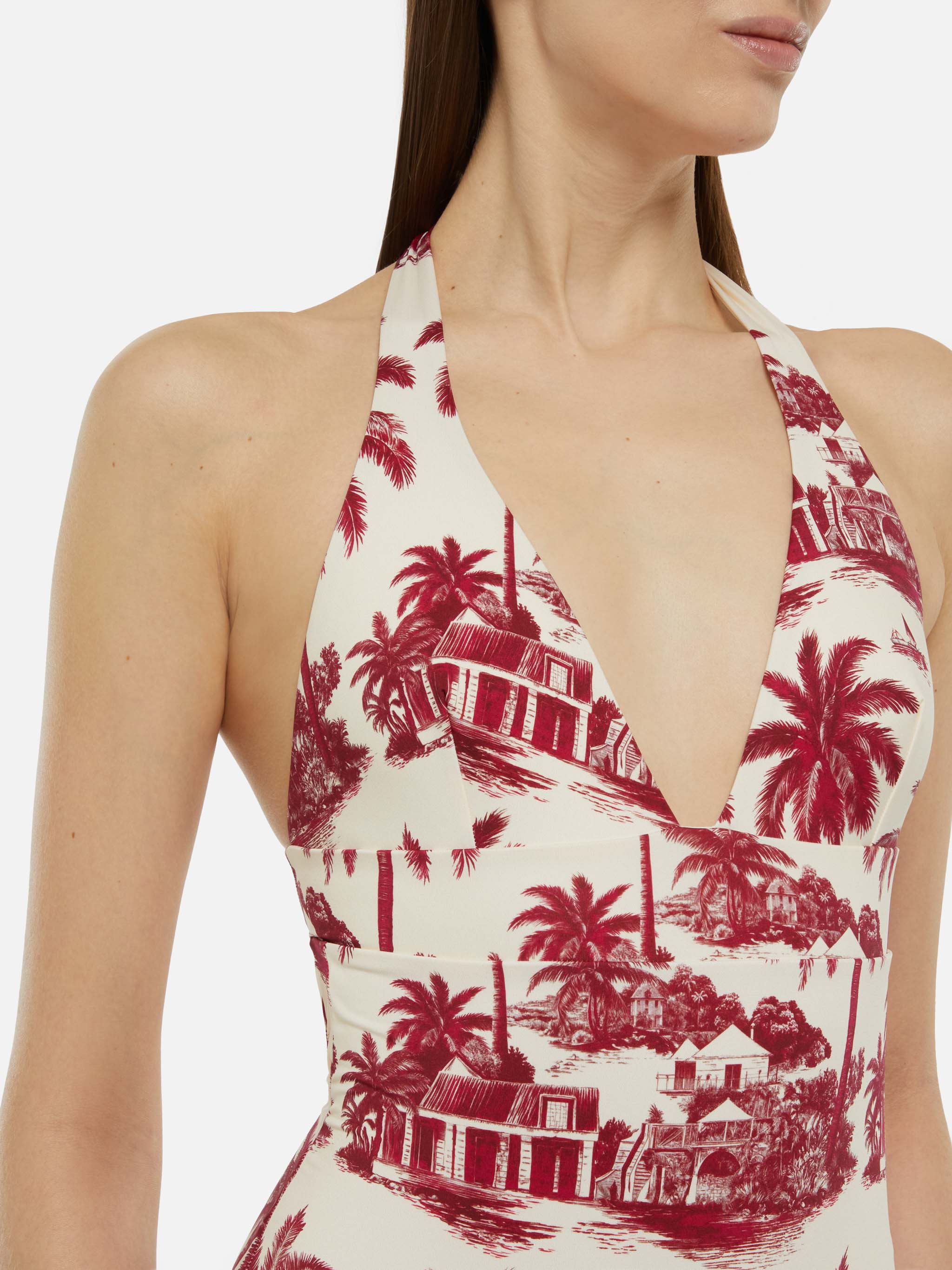 Marylin one-piece swimsuit with toile de jouy print | AI CO-CREATED DESIGN BY RICKDICK - POWERED BY RED-EYE - Image 4
