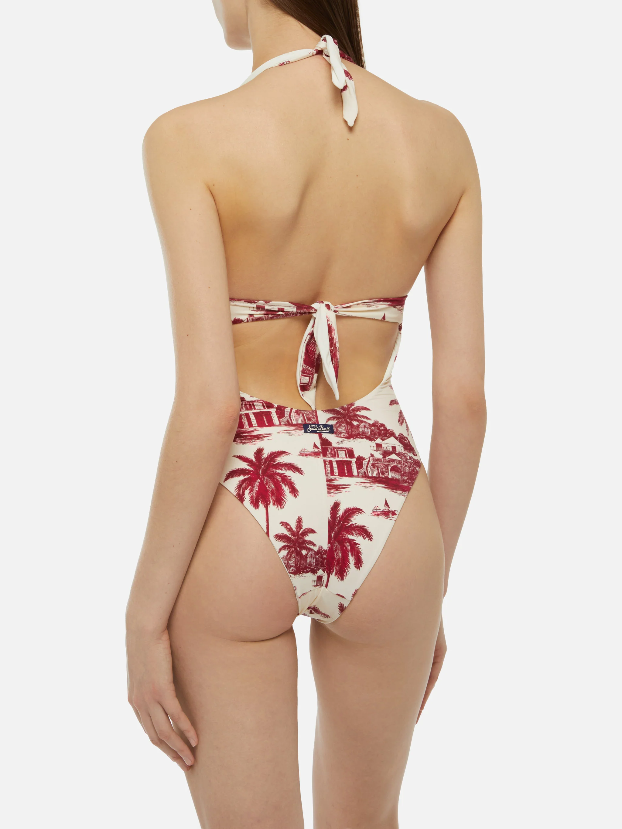 Marylin one-piece swimsuit with toile de jouy print | AI CO-CREATED DESIGN BY RICKDICK - POWERED BY RED-EYE - Image 5