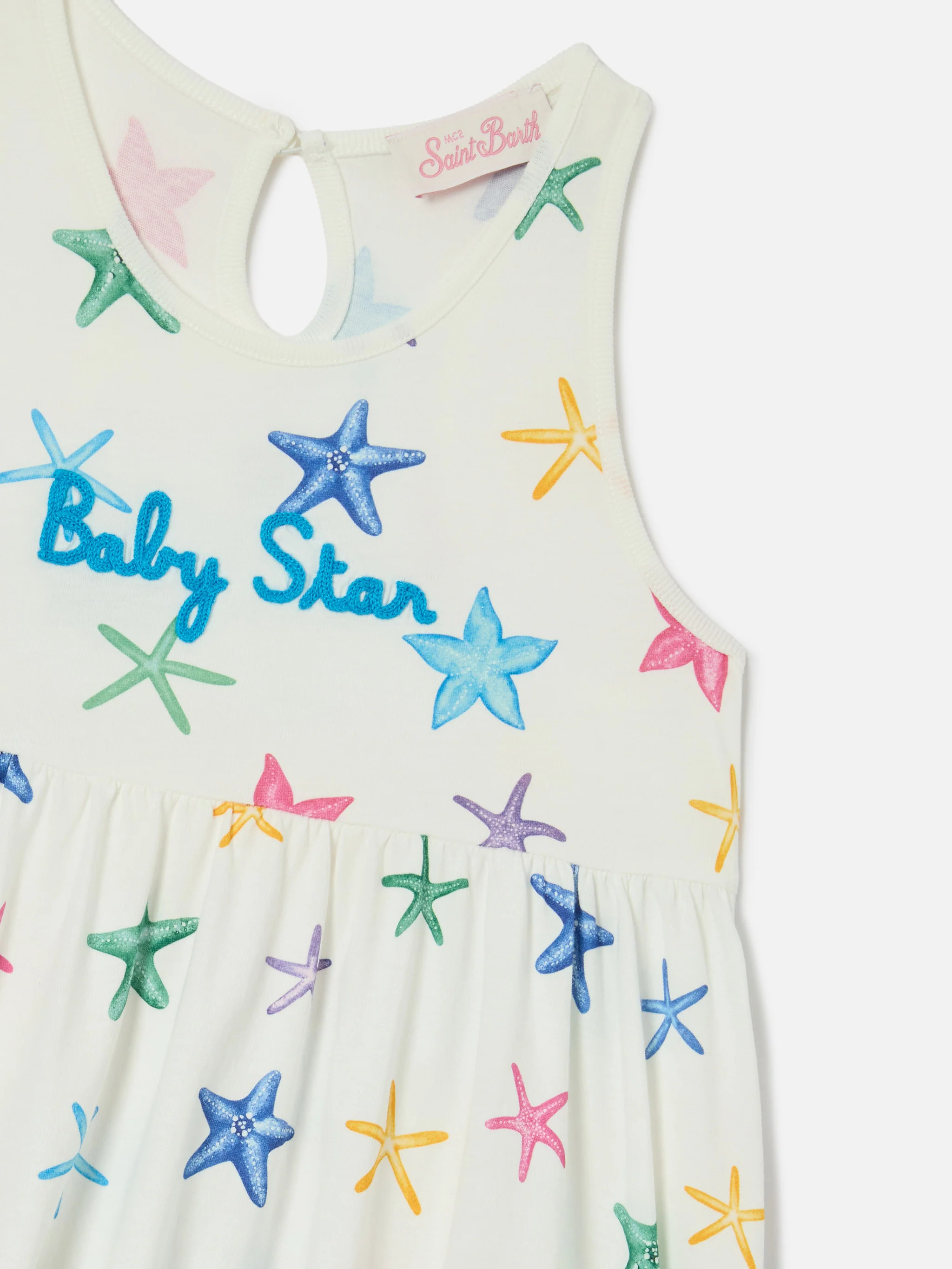 Masha pure organic cotton dress with all over starfish print - Image 2