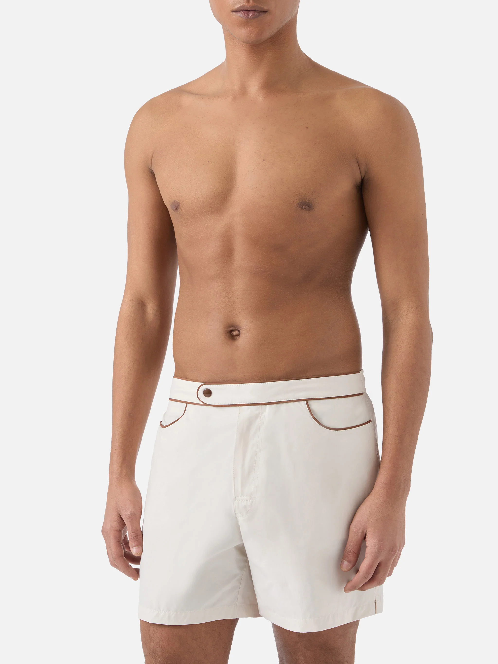 Master Piping swim shorts in white - Image 3