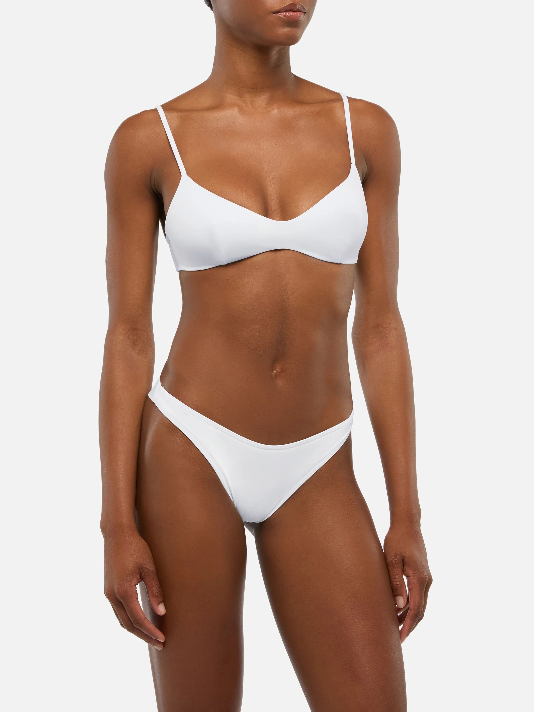 May Lido plunging bralette bikini in white - Image 2
