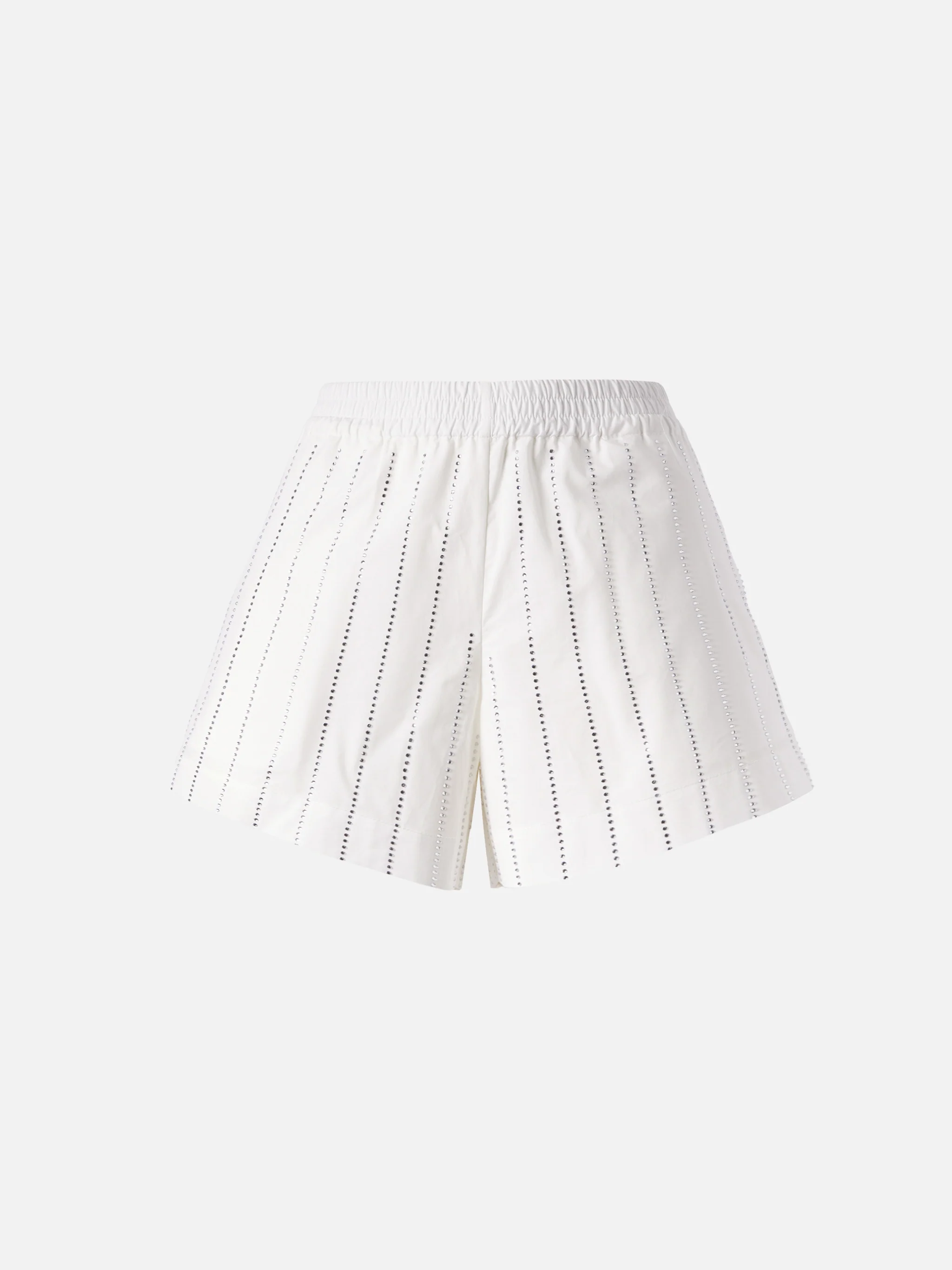 Meave cotton poplin pull up shorts with striped rhinestone embellishment - Image 5
