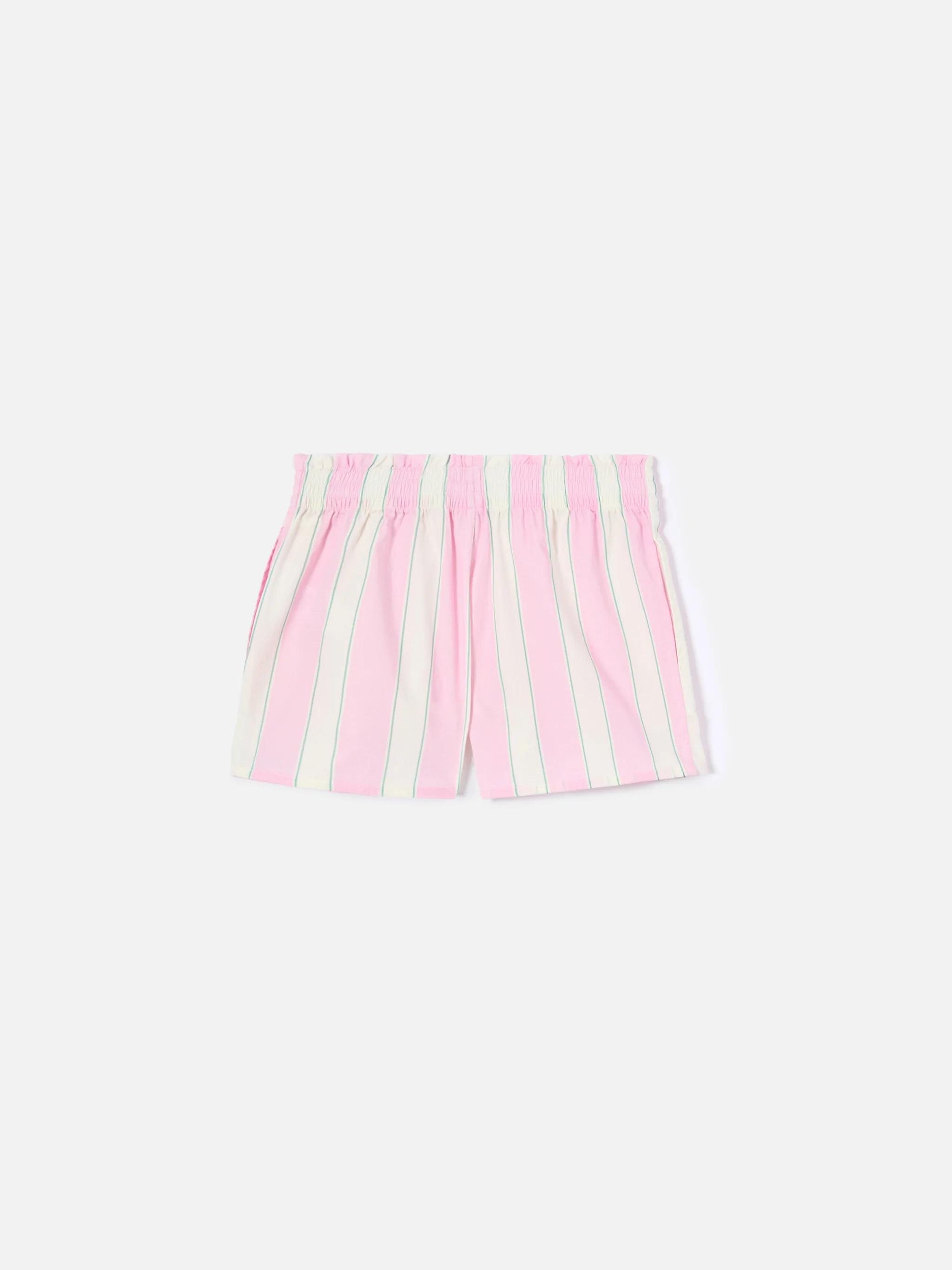 Meave Jr cotton poplin shorts with white, pink and green stripes - Image 3