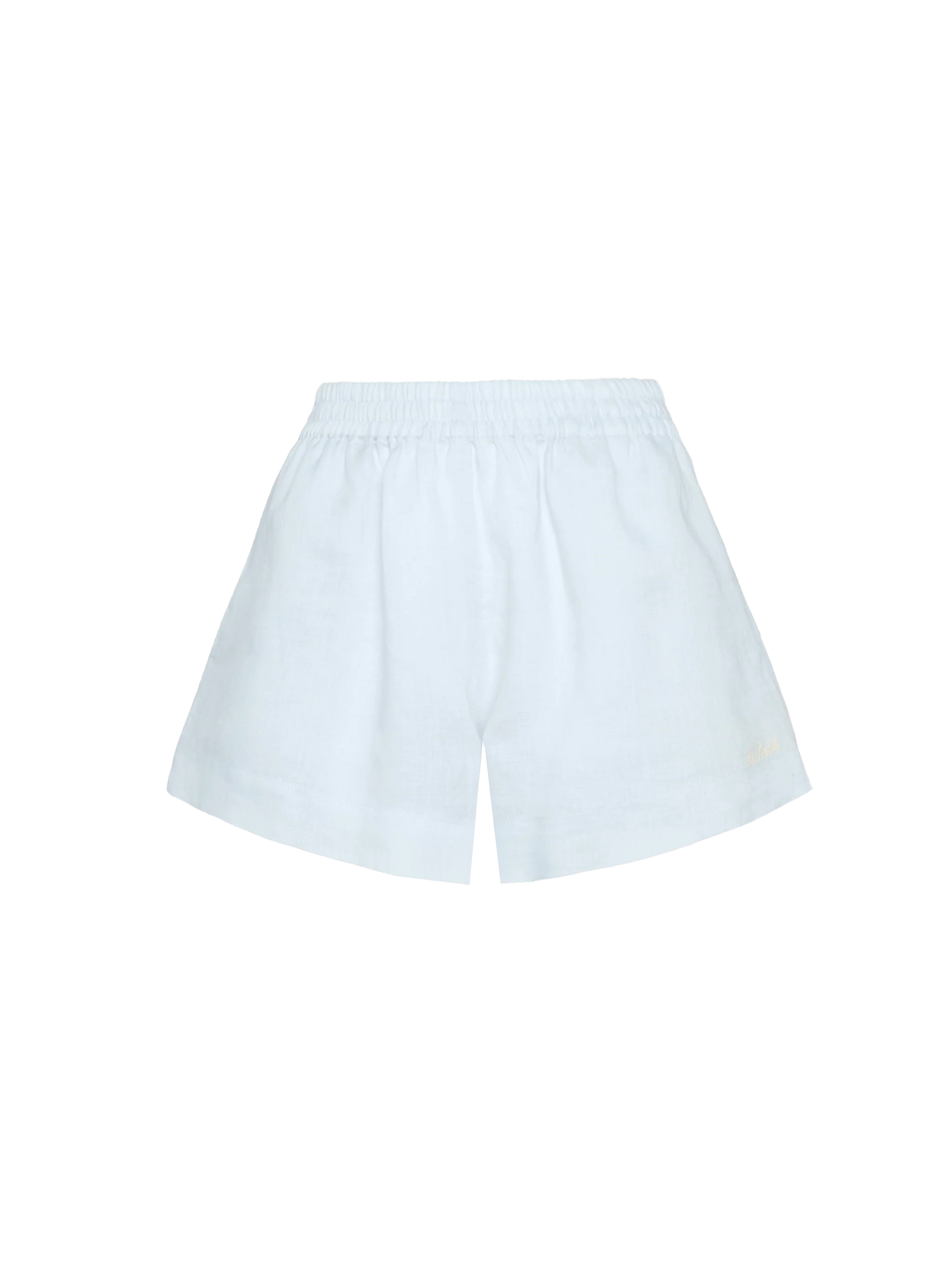 Meave light blue linen pull up shorts - Image 5