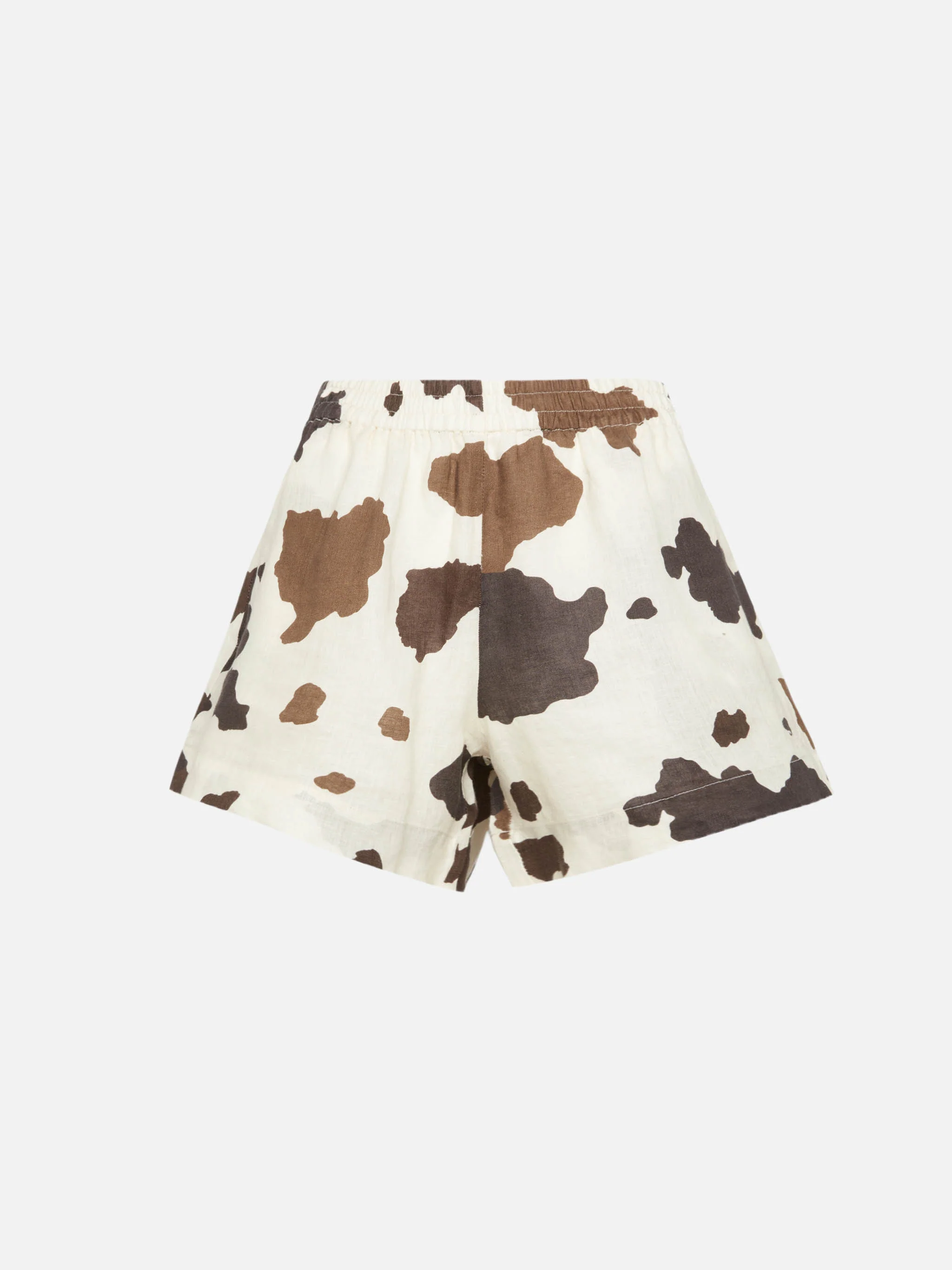 Meave linen pull up shorts with cow skin print - Image 5