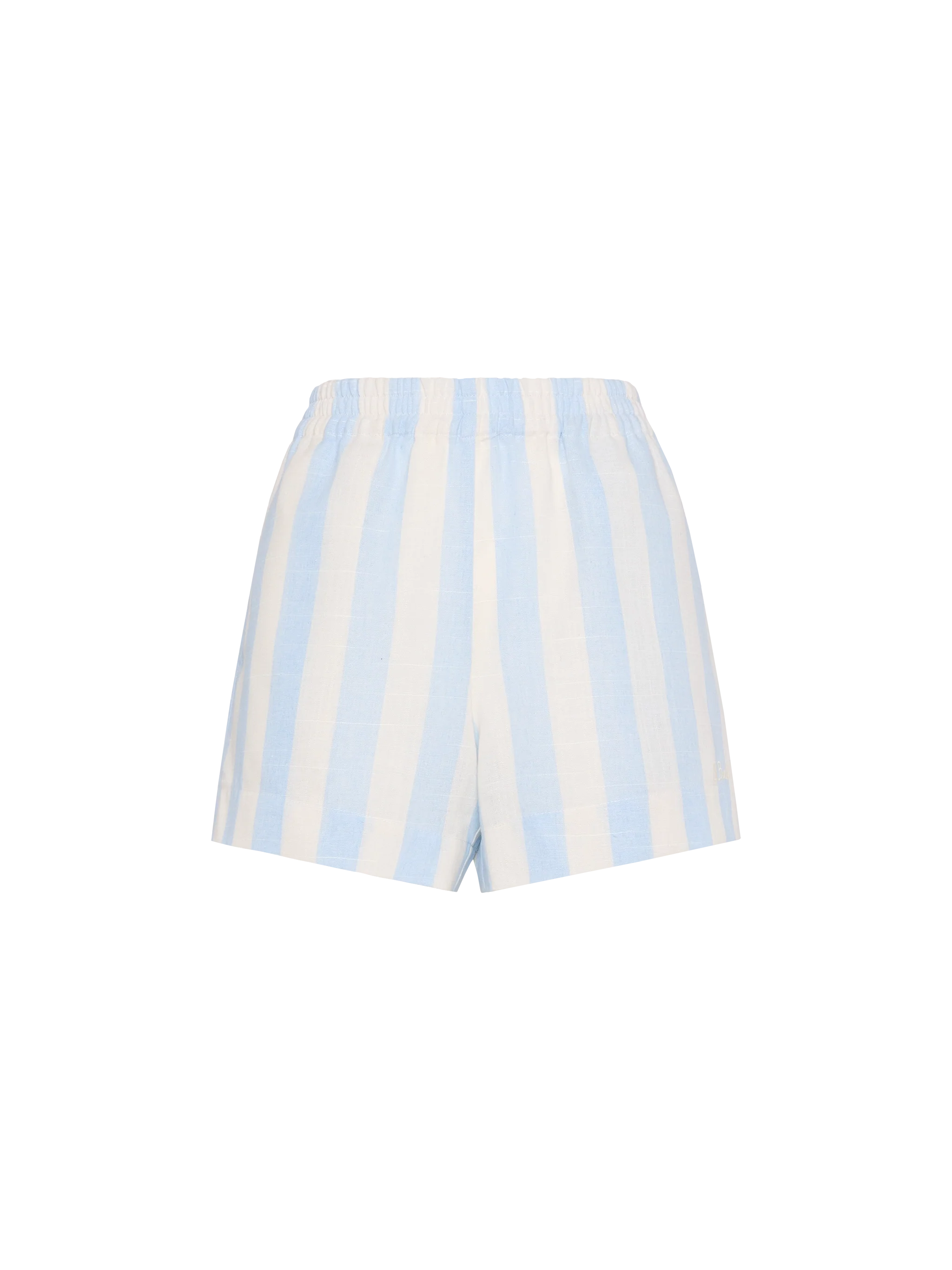 Meave cotton pull up shorts with light blue striped print - Image 5