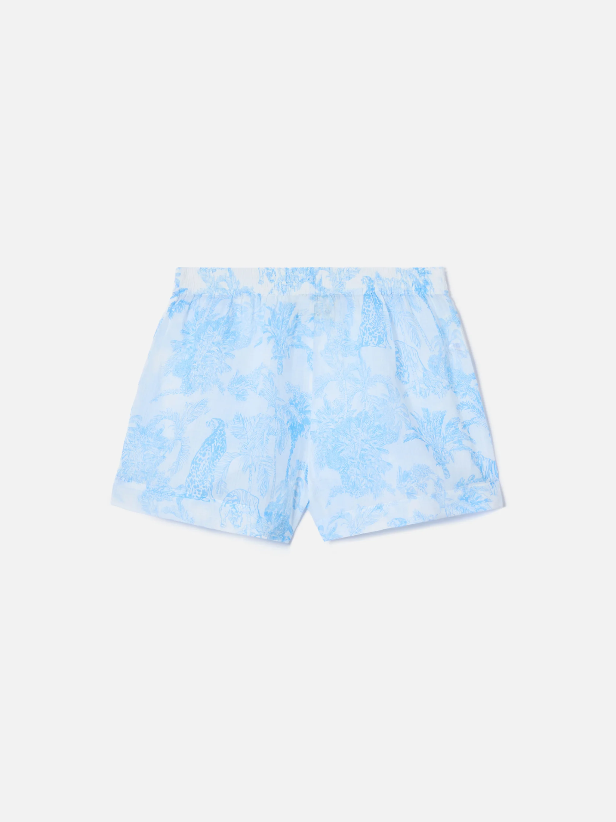 Meave ramie shorts with light blue toile de Jouy print - Image 4