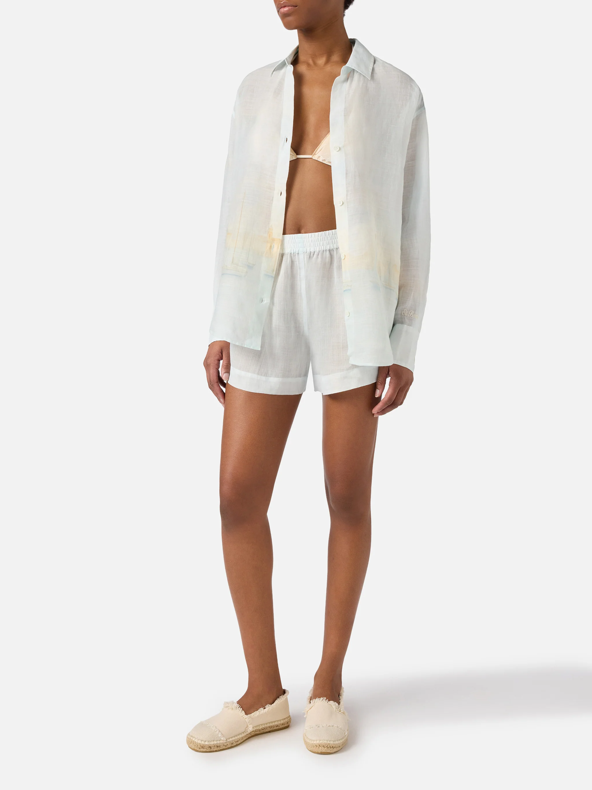 Meave ramie shorts with St. Tropez print - Image 2