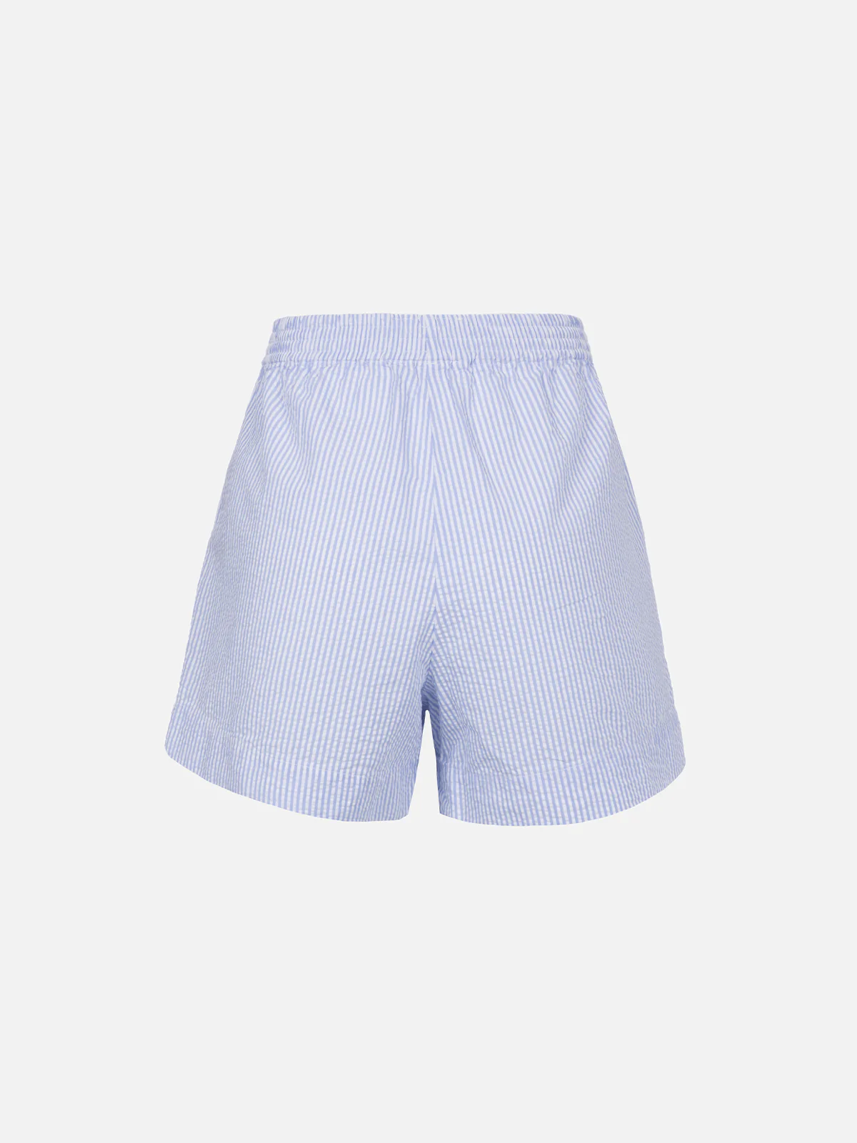 Meave seersucker cotton pull-up shorts with light blue striped print - Image 6