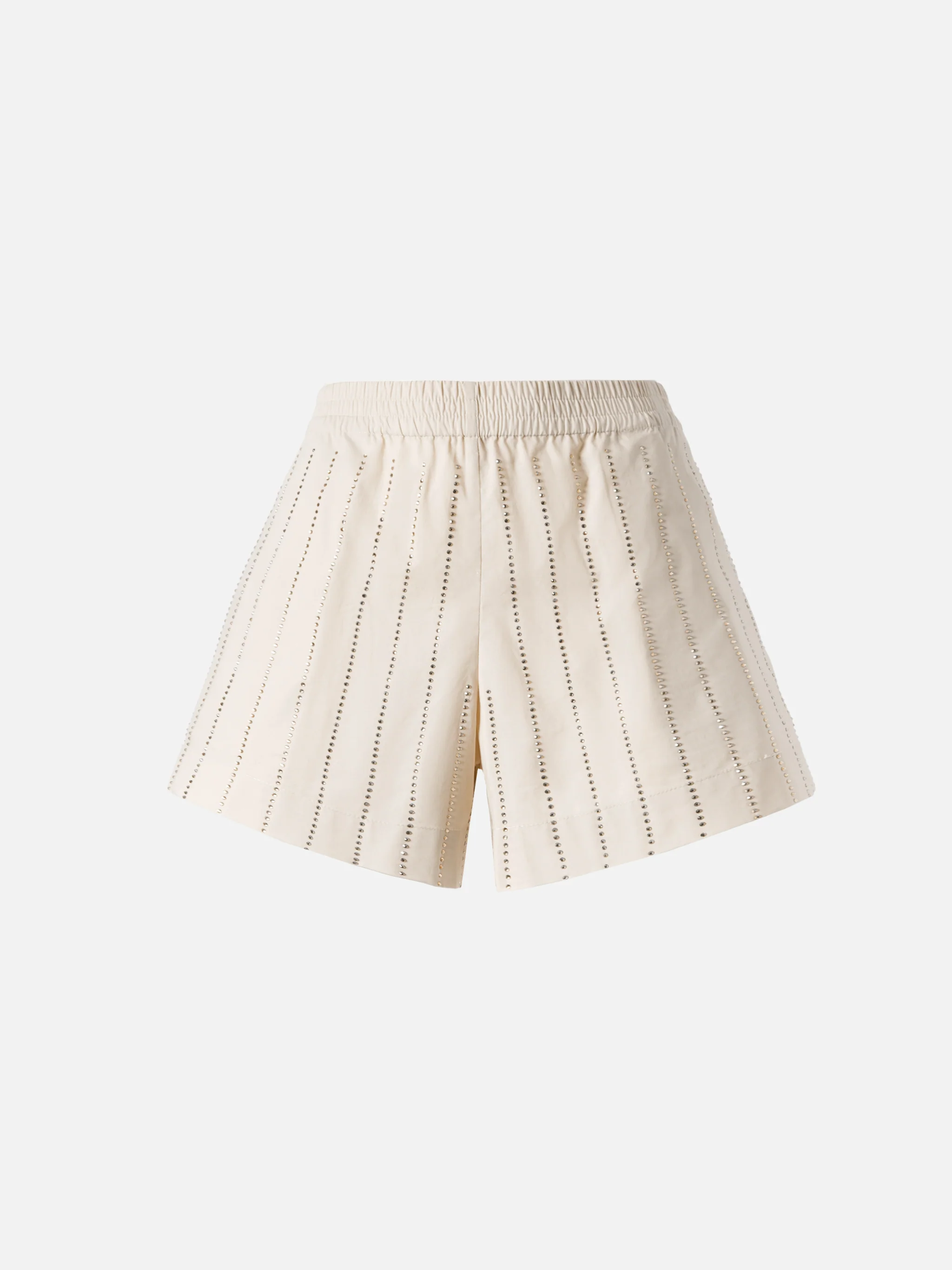 Meave cotton poplin pull up shorts with striped rhinestone embellishment - Image 5