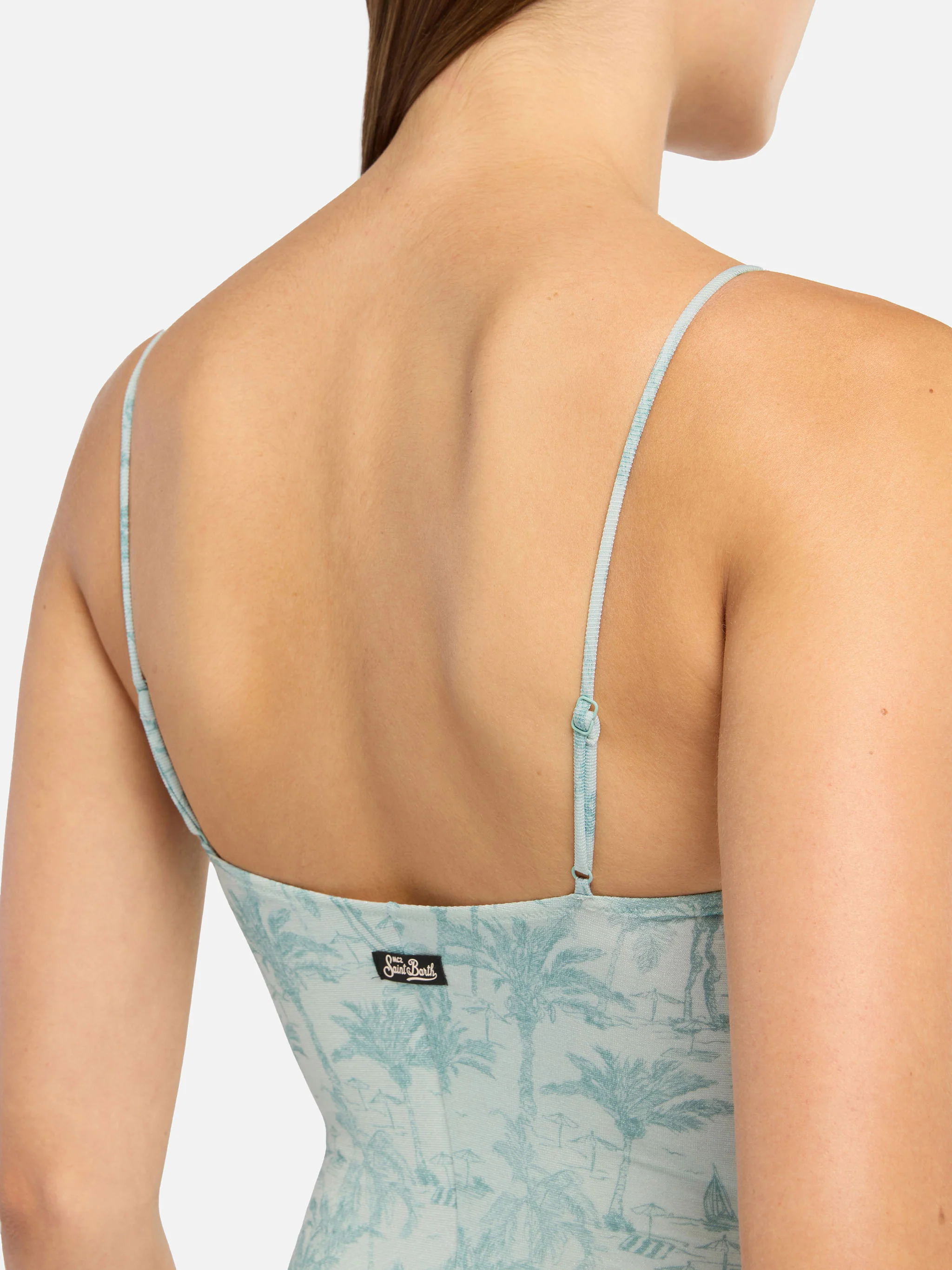 Medea lurex underwired one-piece swimsuit with toile de jouy print - Image 3