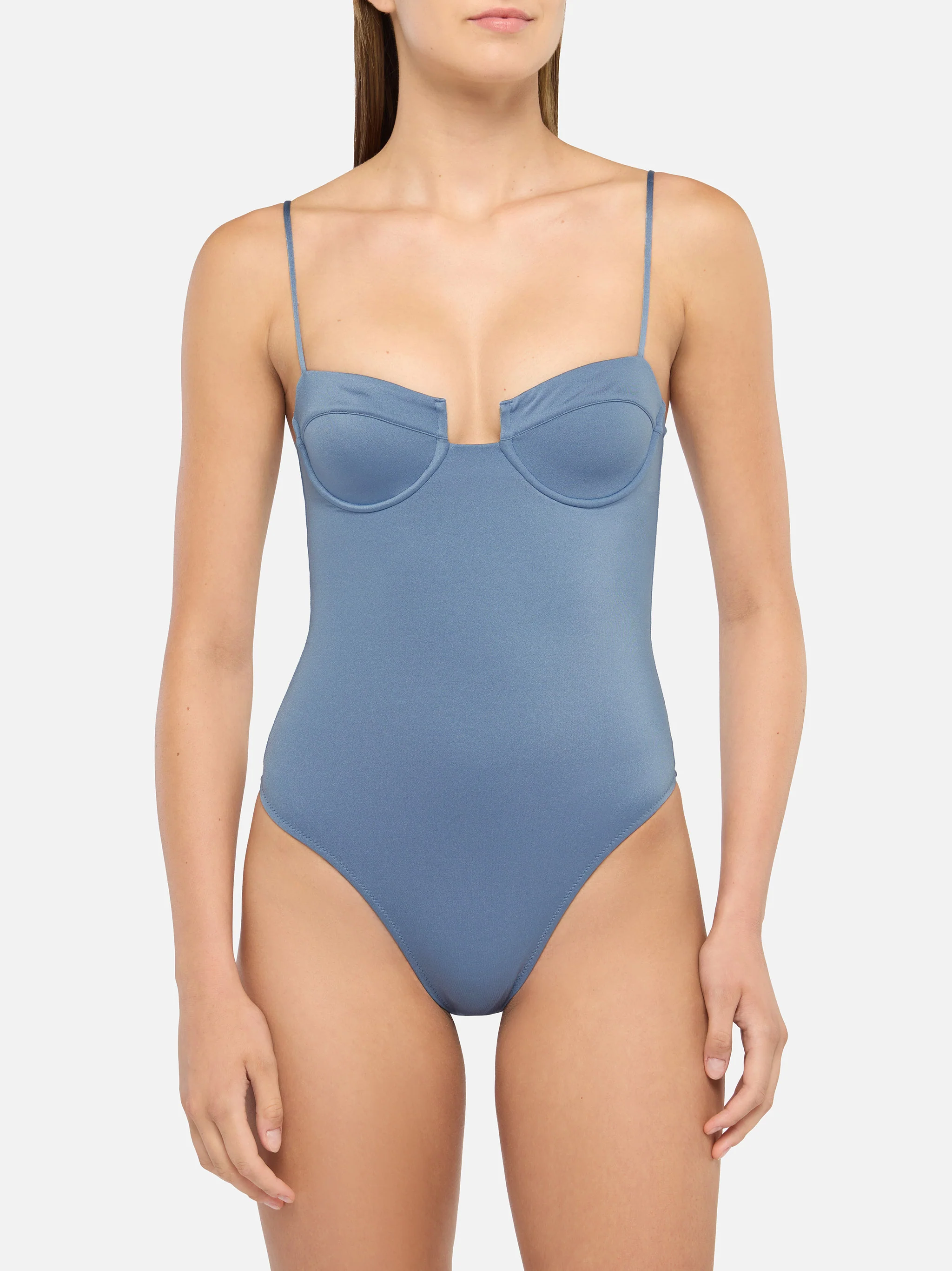 Medea shimmer avio blue underwired one-piece swimsuit - Image 2