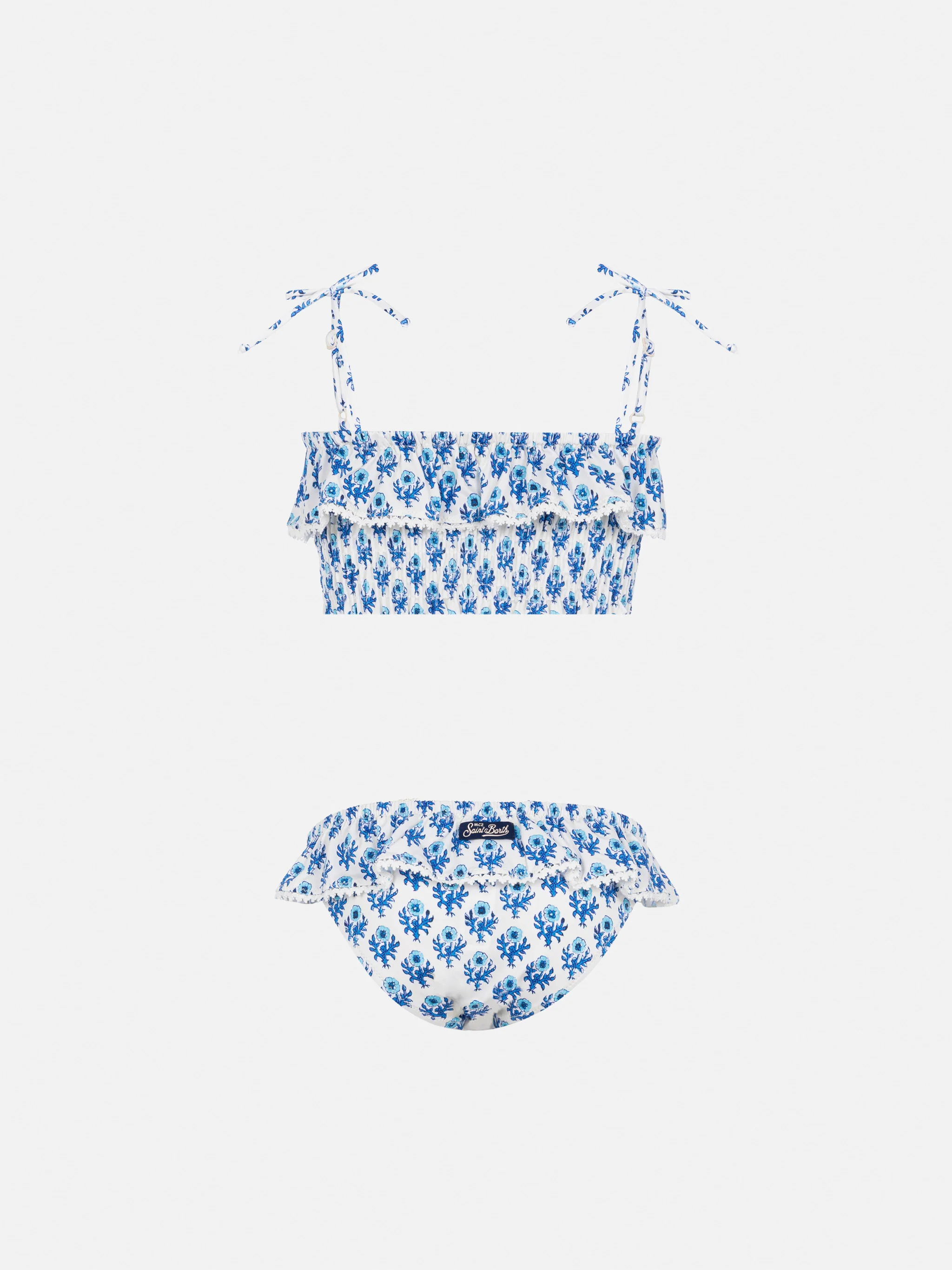 Melie smocked point embroidery bikini with ruffle - Image 2