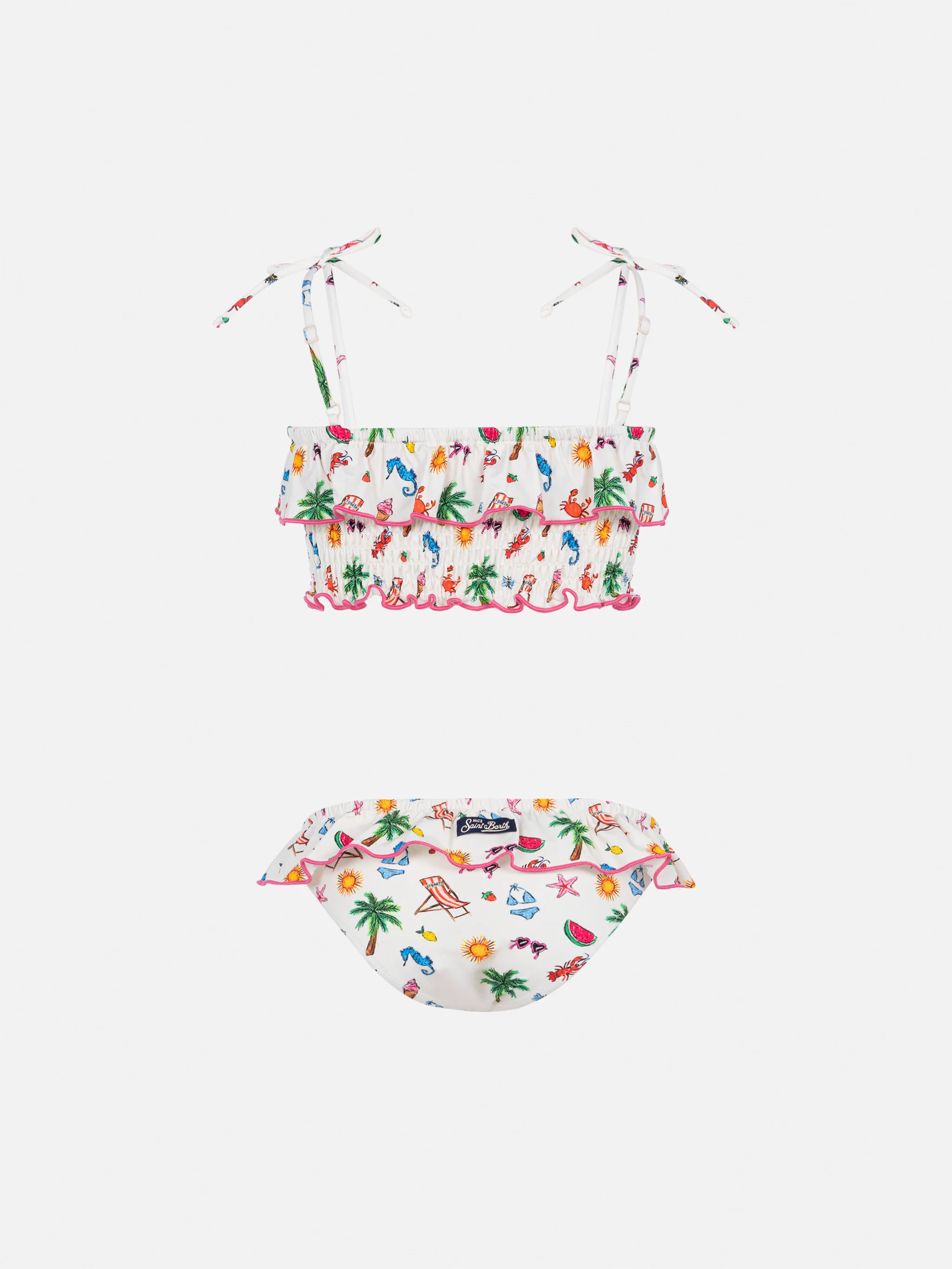 Melie smocked point embroidery bikini with ruffle - Image 2
