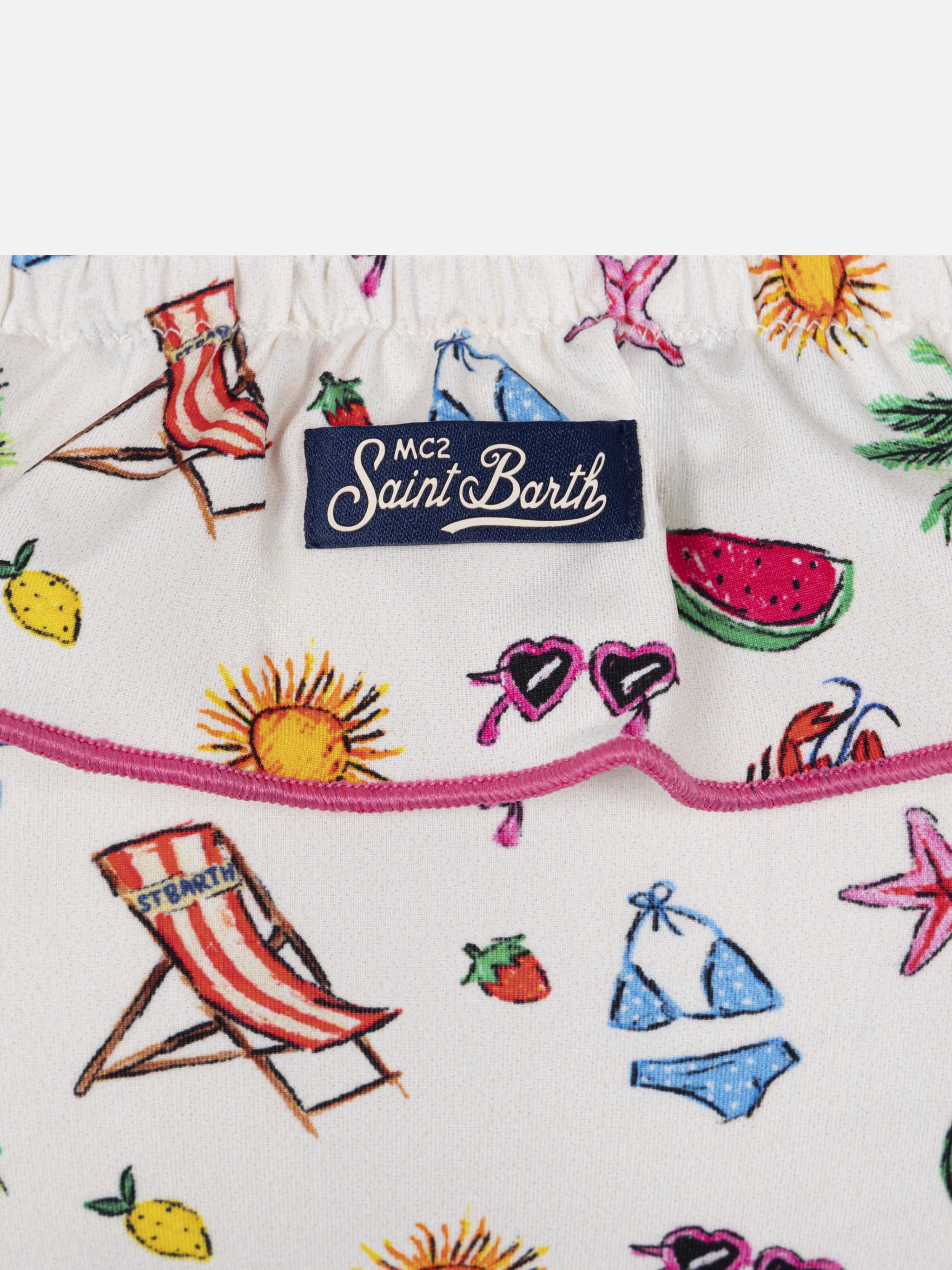 Melie smocked point embroidery bikini with ruffle - Image 3