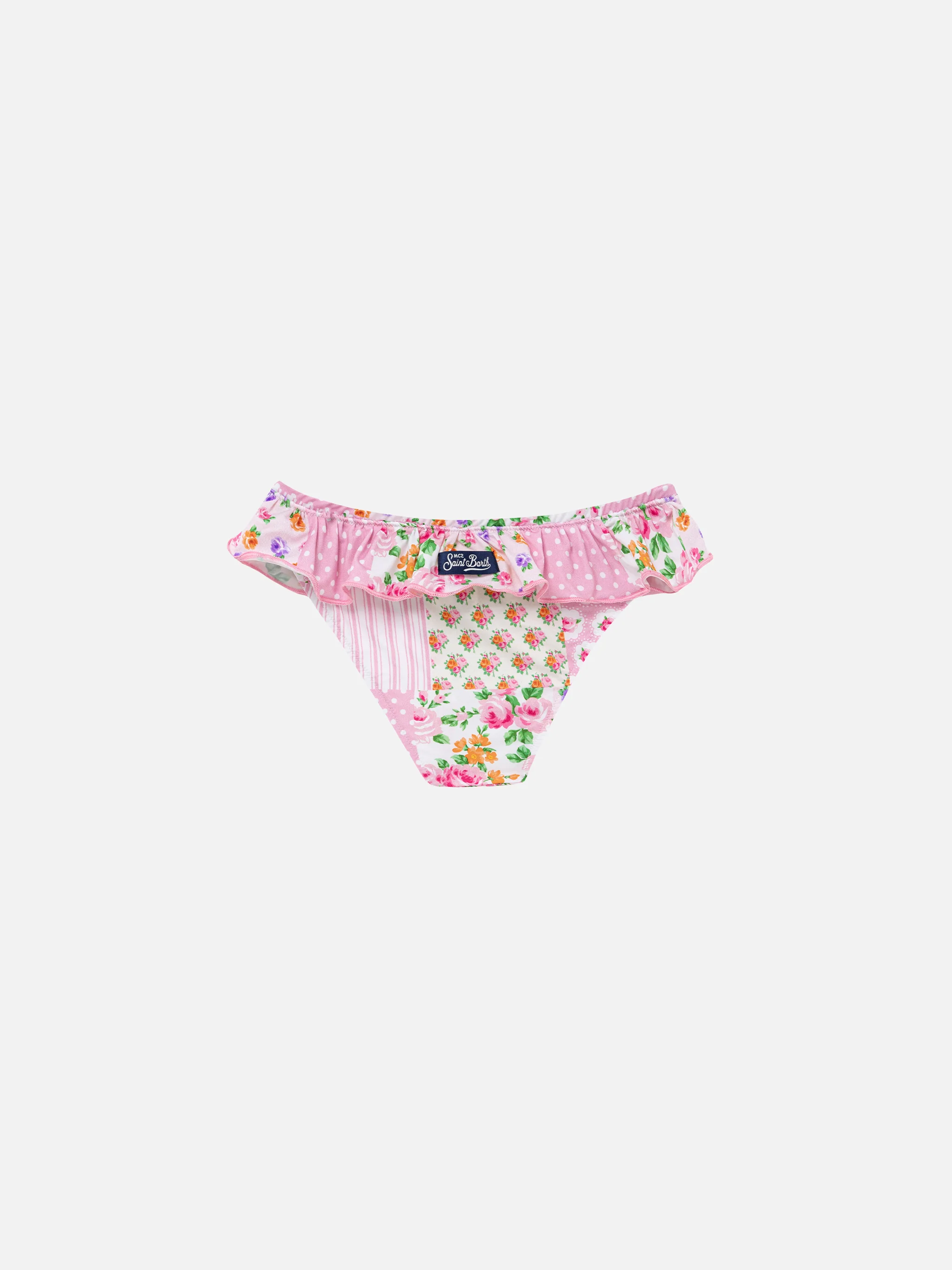 Melly ruffled swim briefs with flower patch print - Image 2