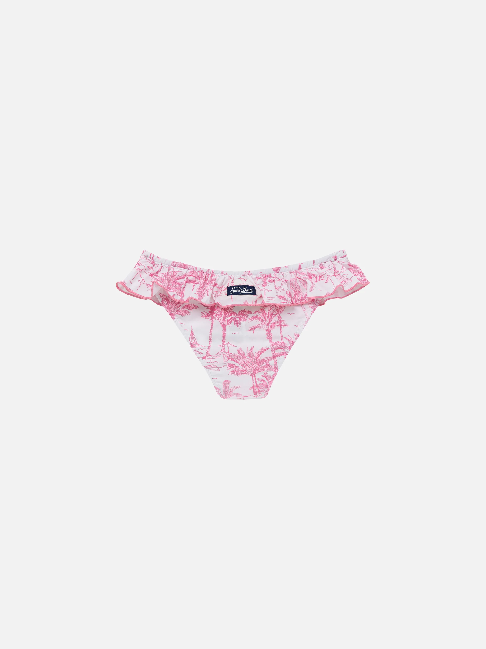 Melly ruffled swim briefs with toile de jouy print - Image 2