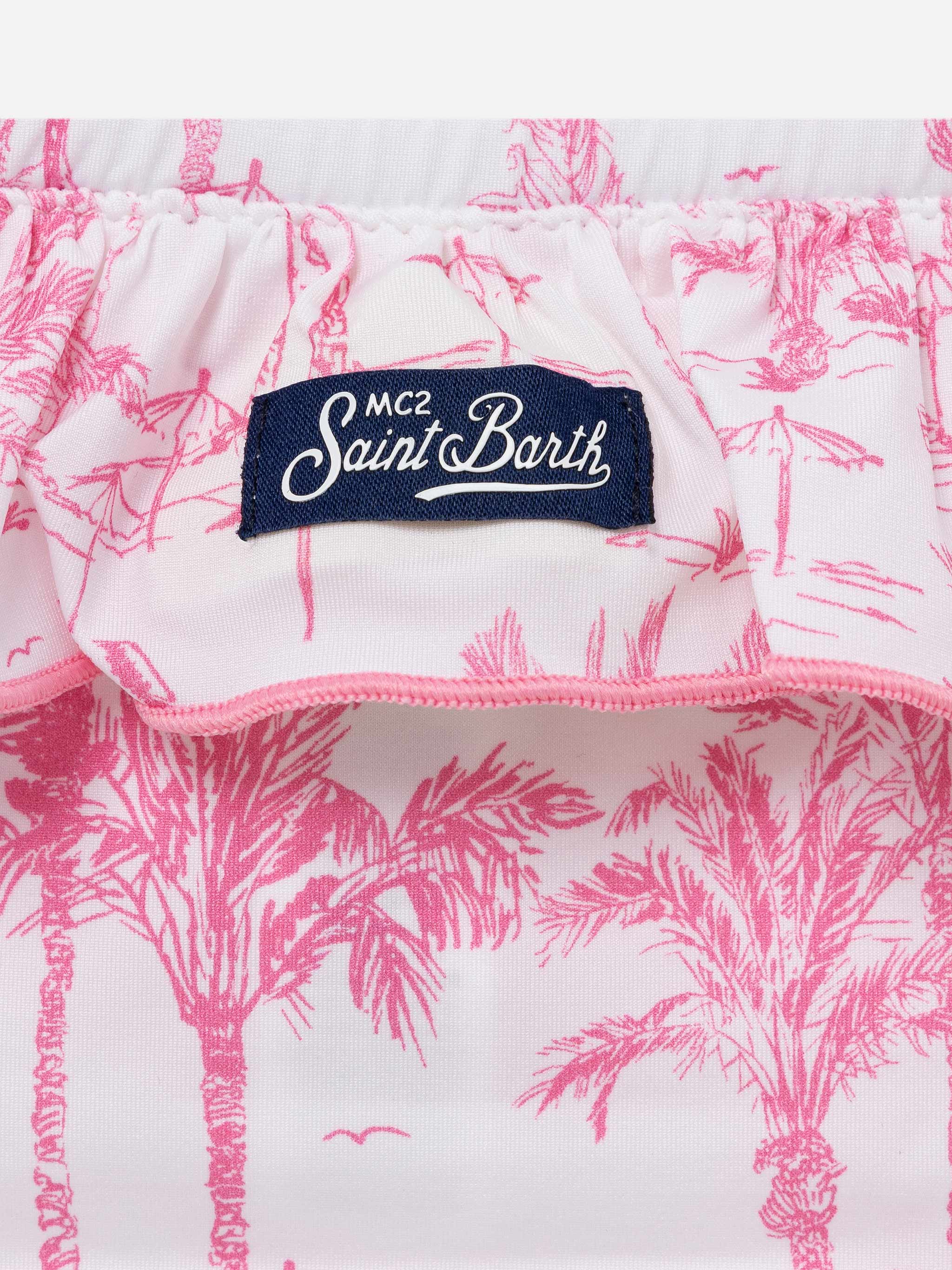 Melly ruffled swim briefs with toile de jouy print - Image 3