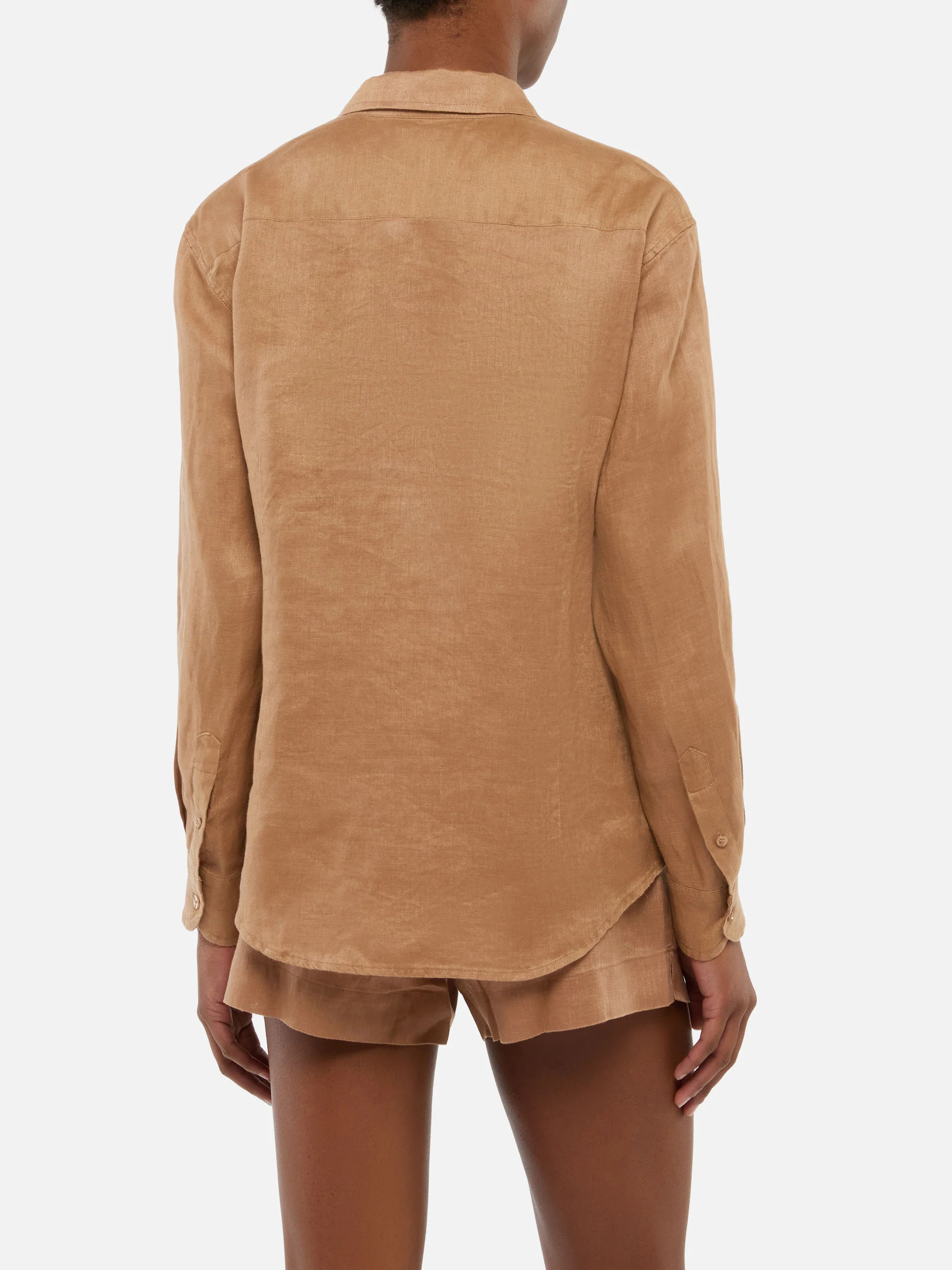 Meredith camel linen classic shirt - Image 3