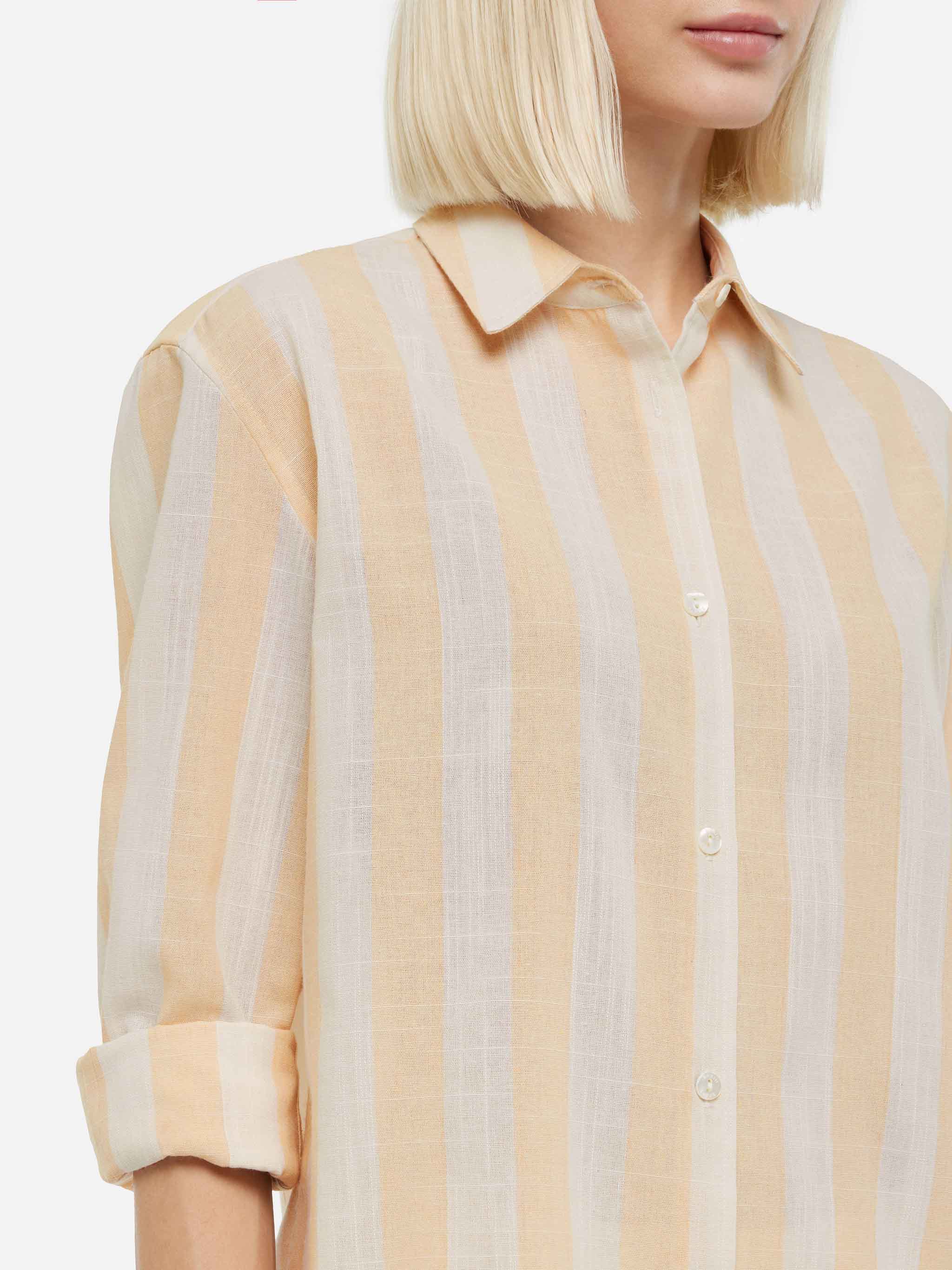 Meredith classic shirt with beige striped print - Image 2